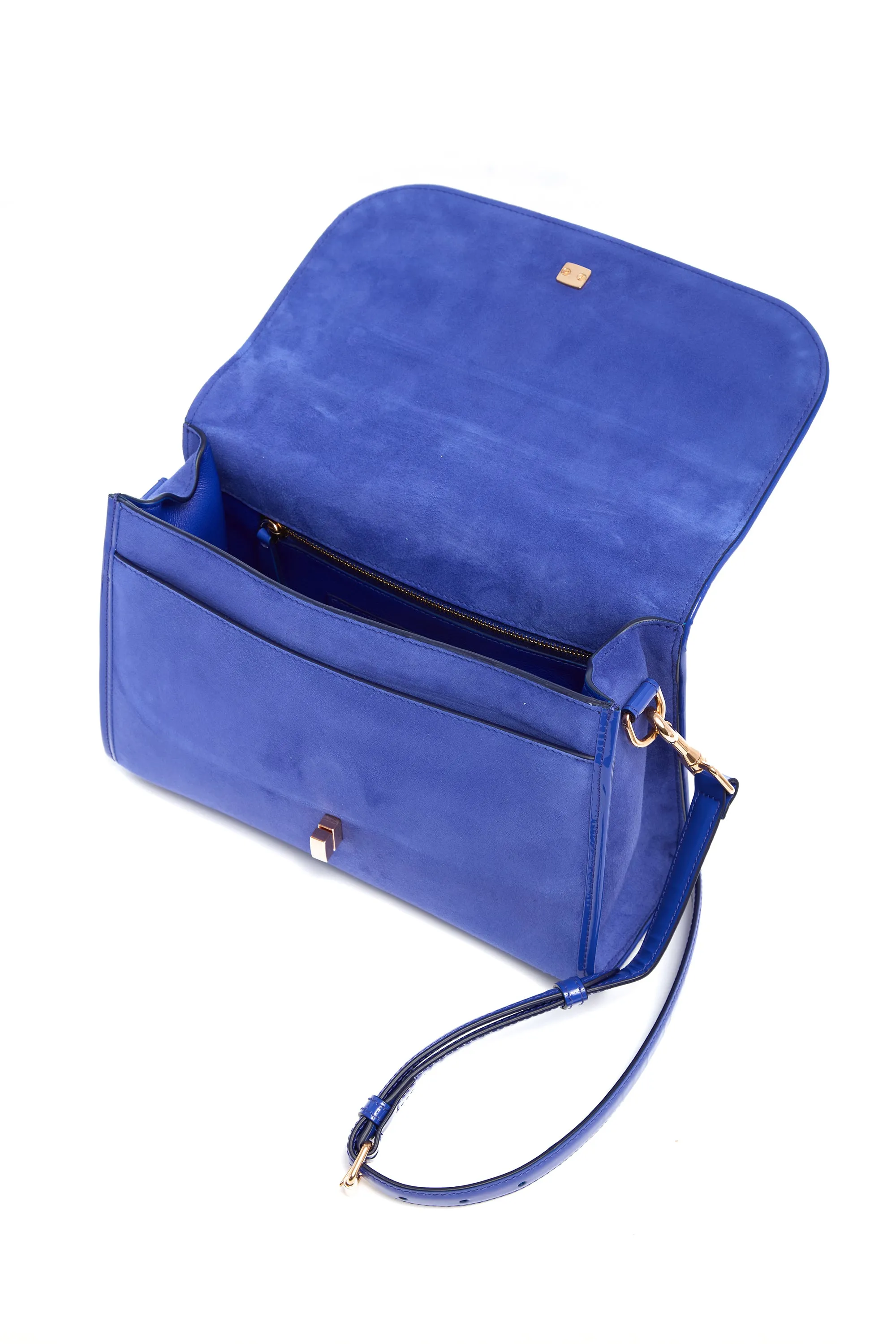 Medium Leonora Flap Bag in Cobalt Suede sold by Gabriela Hearst product image thumbnail 5