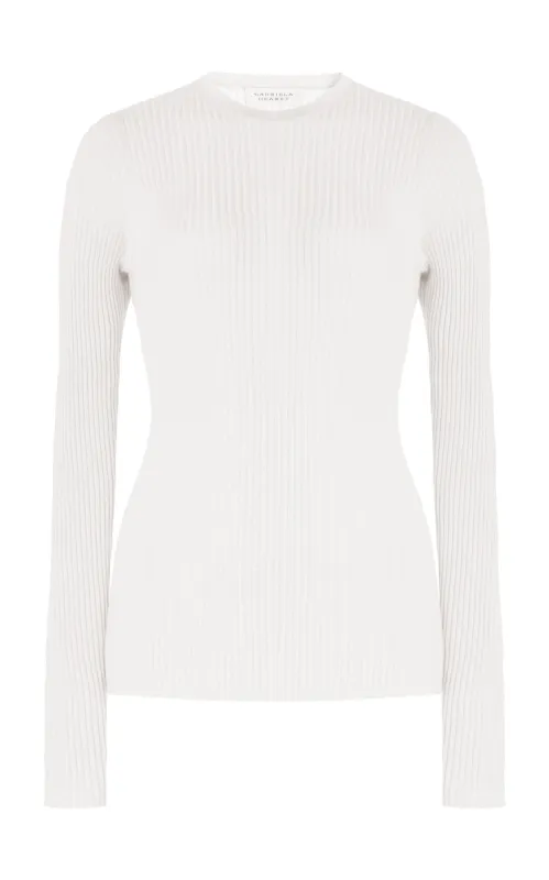 Browning Knit Sweater in Ivory Cashmere Silk sold by Gabriela Hearst