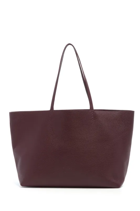 Avebury Tote Bag in Bordeaux Textured Leather sold by Gabriela Hearst