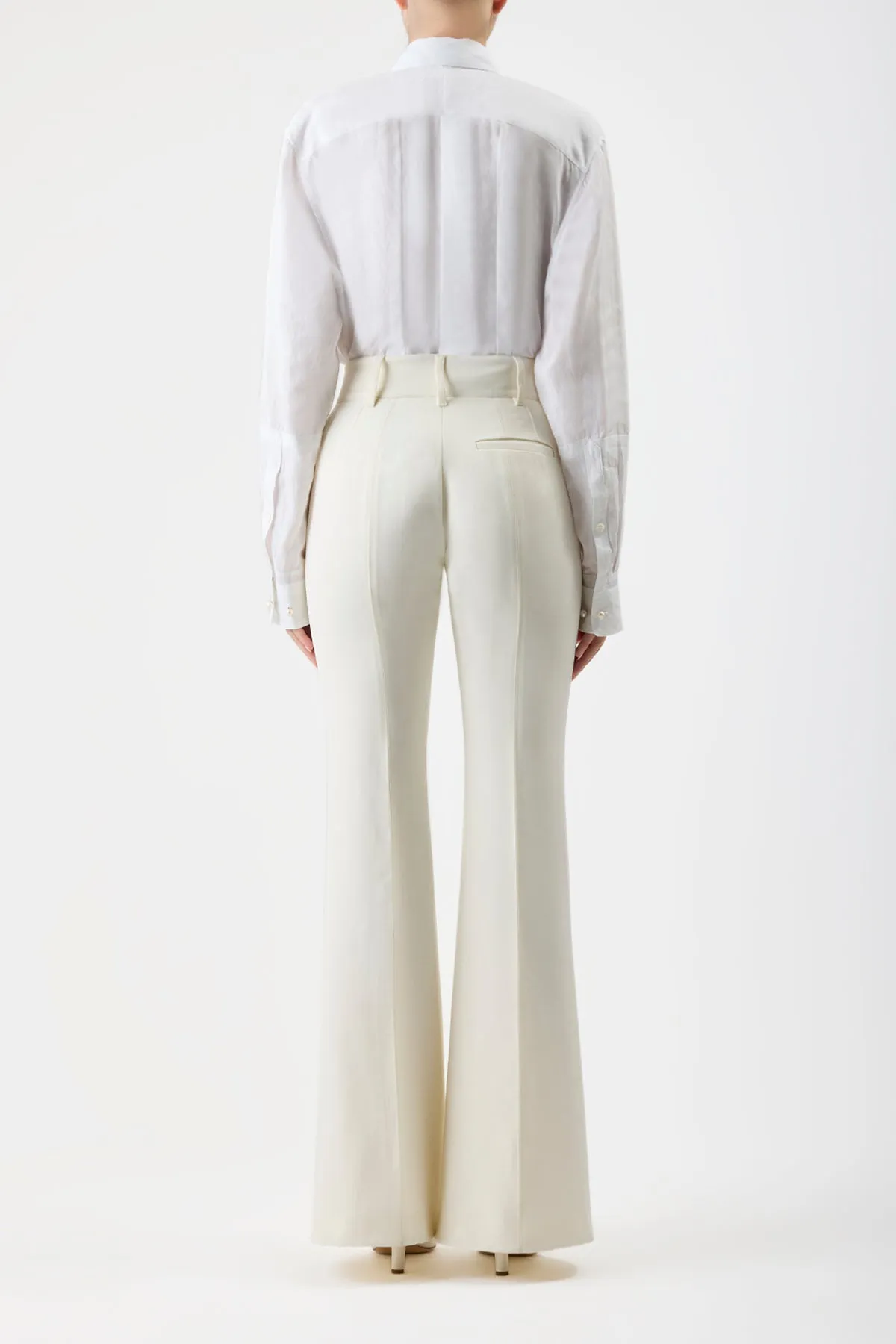 Rhein Flare Pant in Ivory Sportswear Wool sold by Gabriela Hearst product image thumbnail 4