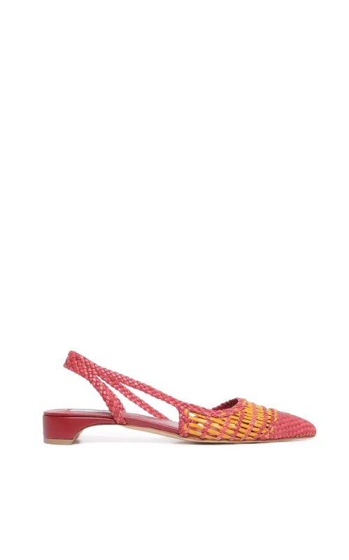 Perro Braided Slingback Shoe in Pink Multi Leather sold by Gabriela Hearst