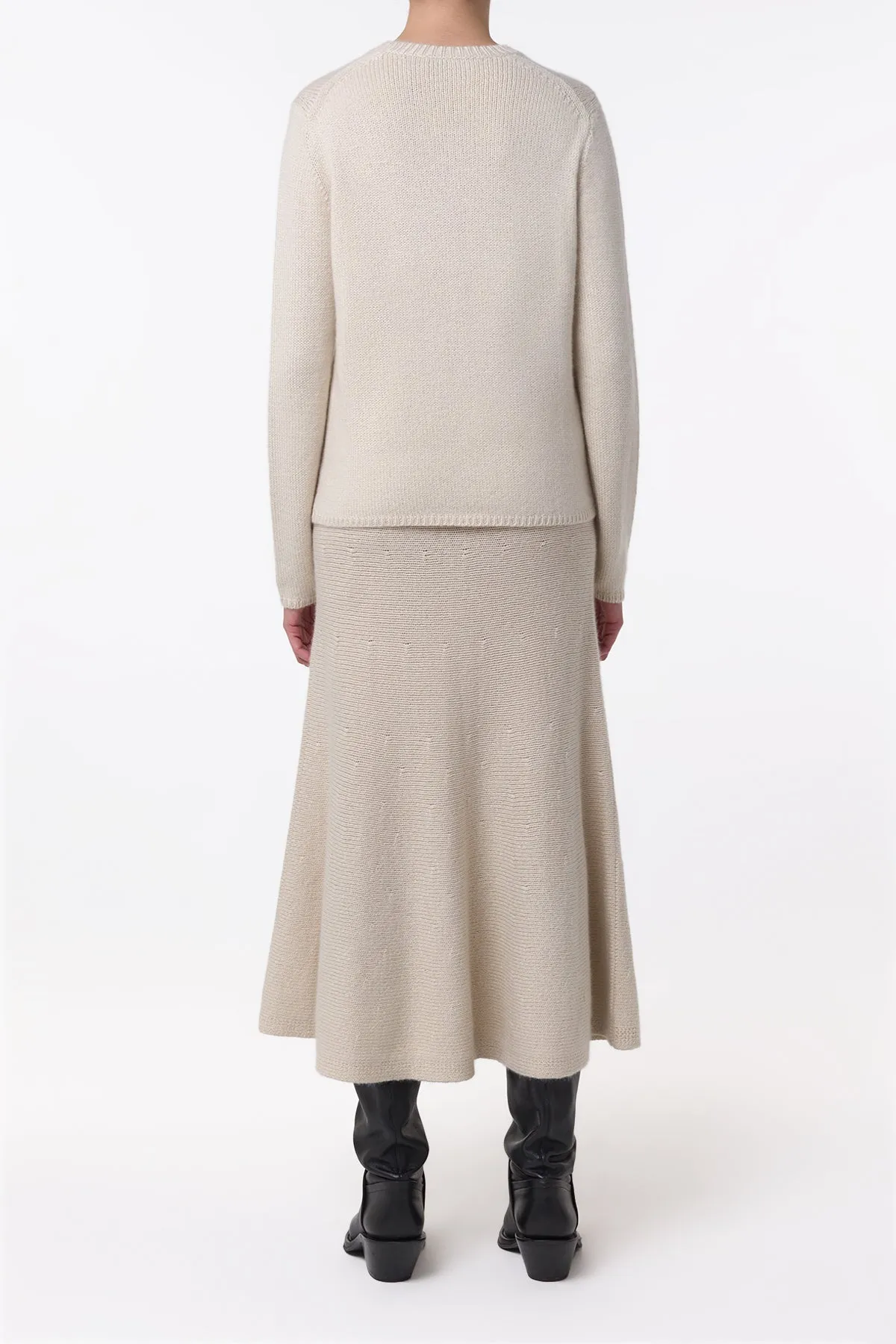 Titan Knit Midi Skirt in Ivory Cashmere sold by Gabriela Hearst product image thumbnail 4