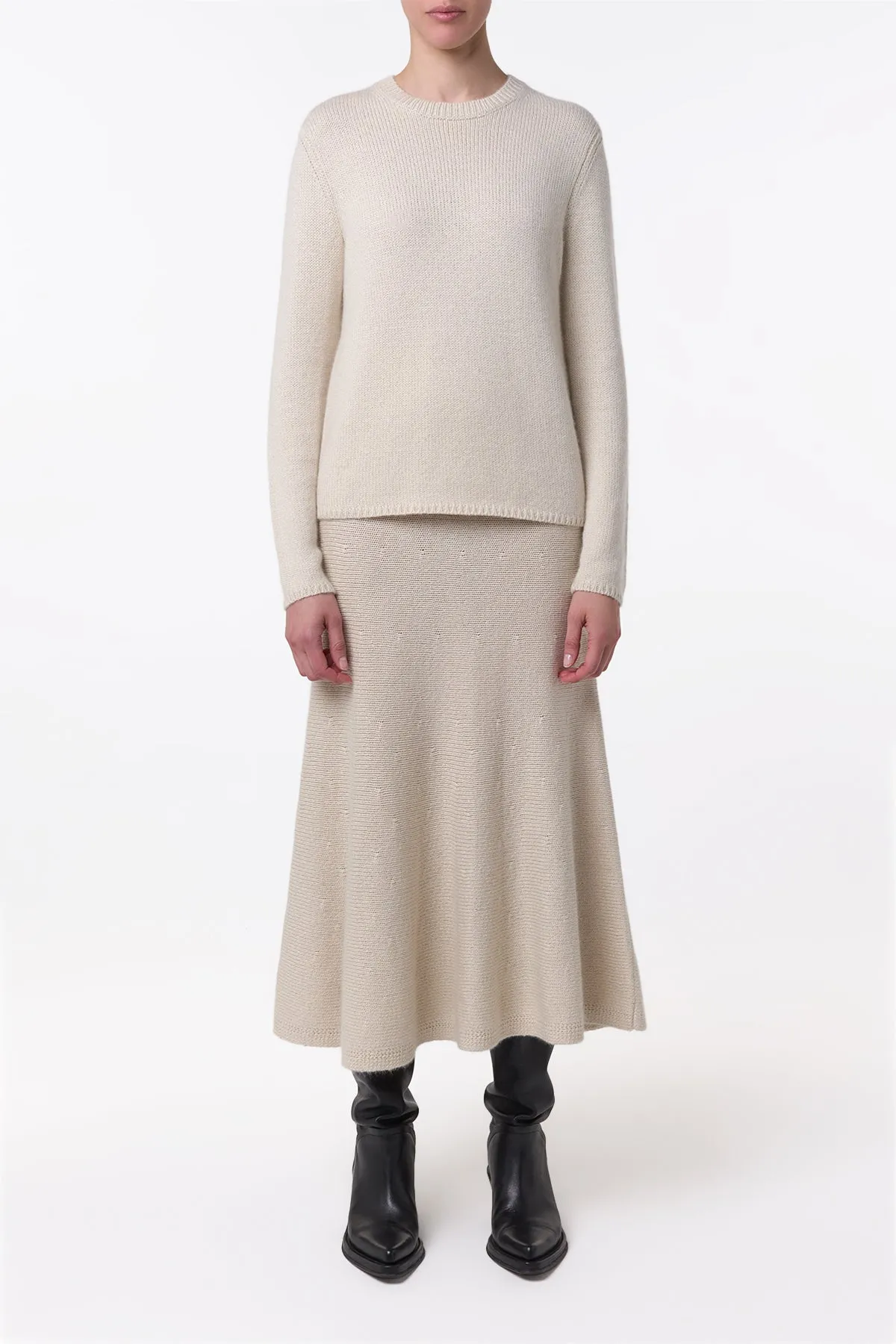 Titan Knit Midi Skirt in Ivory Cashmere sold by Gabriela Hearst product image thumbnail 2