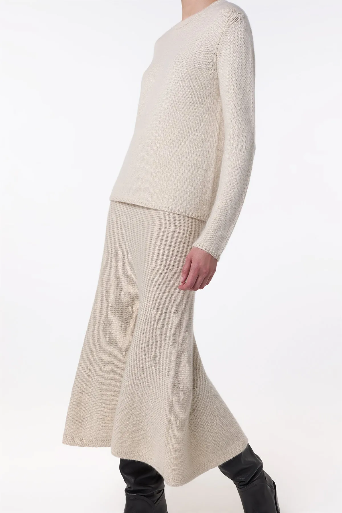 Titan Knit Midi Skirt in Ivory Cashmere sold by Gabriela Hearst product image thumbnail 5