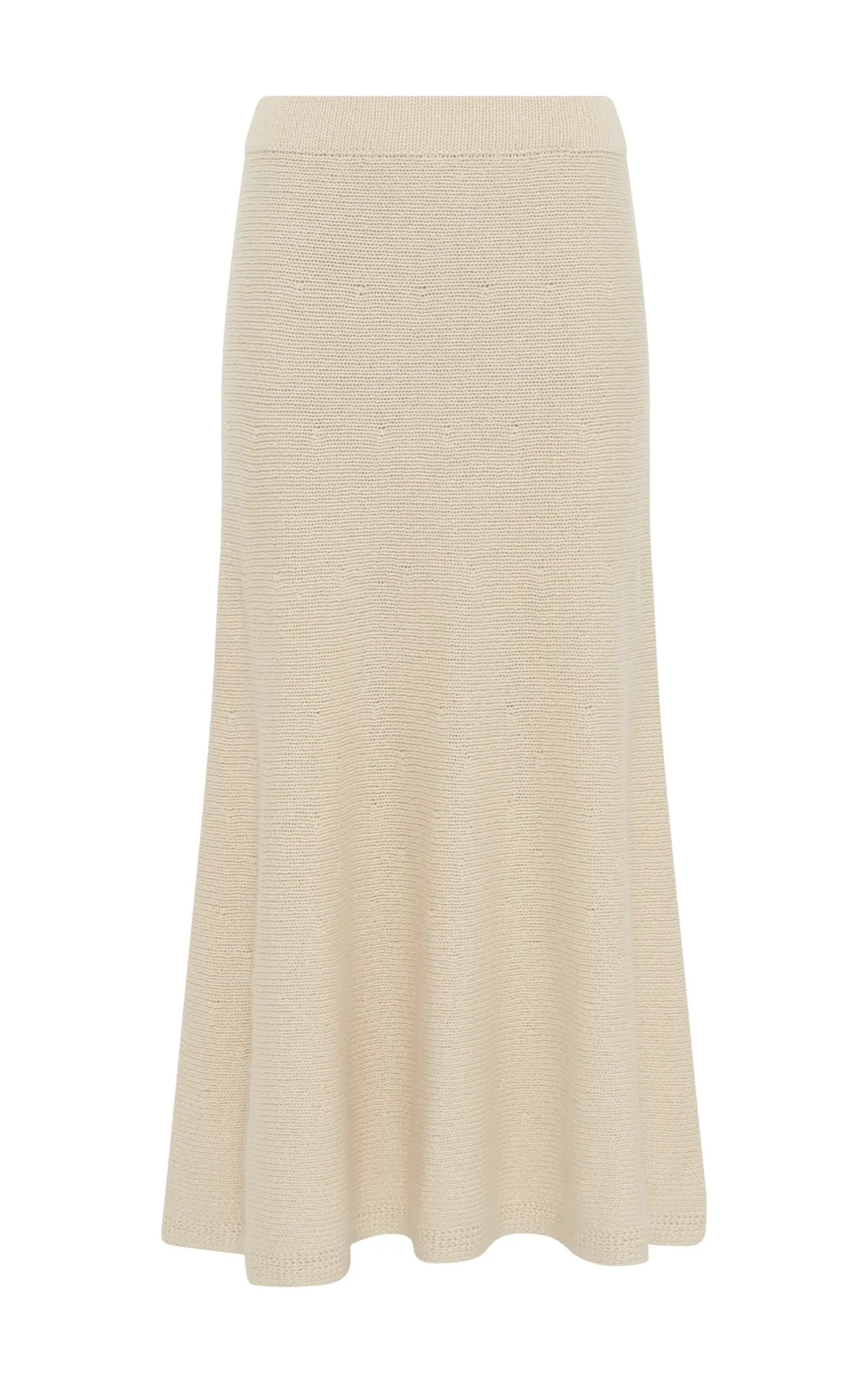 Titan Knit Midi Skirt in Ivory Cashmere sold by Gabriela Hearst