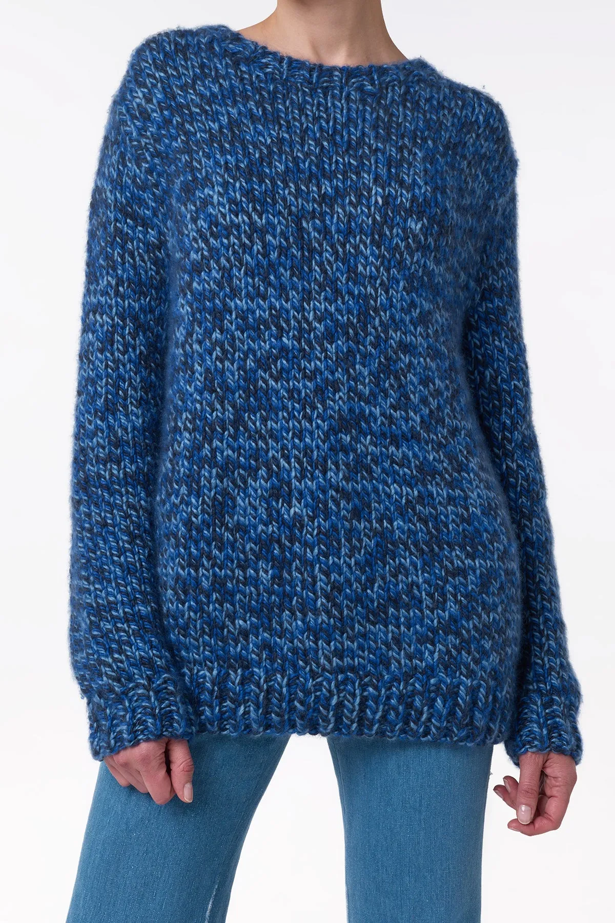 Poros Knit Sweater in Sky, Cobalt & Dark Navy Cashmere sold by Gabriela Hearst product image thumbnail 2