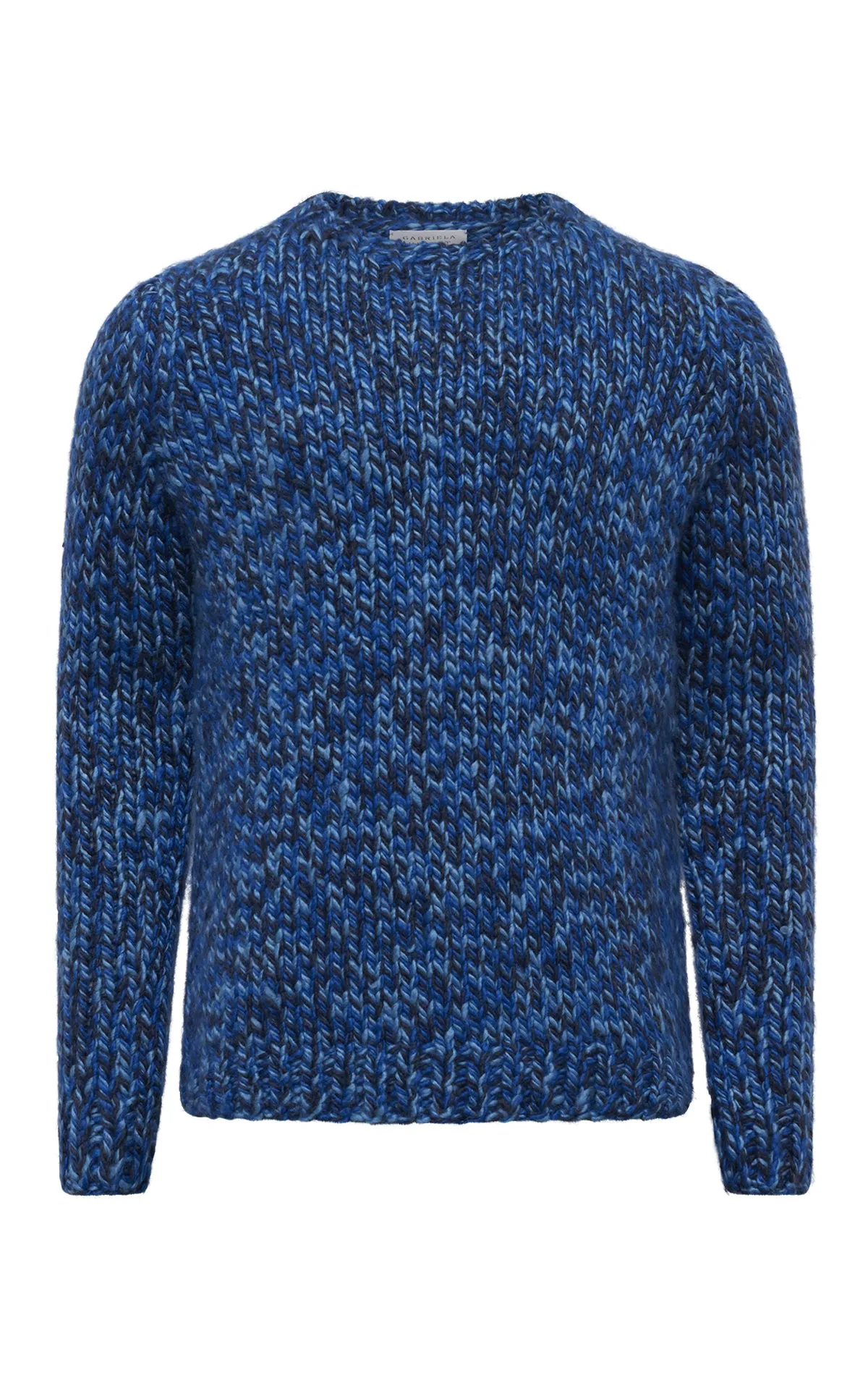 Poros Knit Sweater in Sky, Cobalt & Dark Navy Cashmere sold by Gabriela Hearst