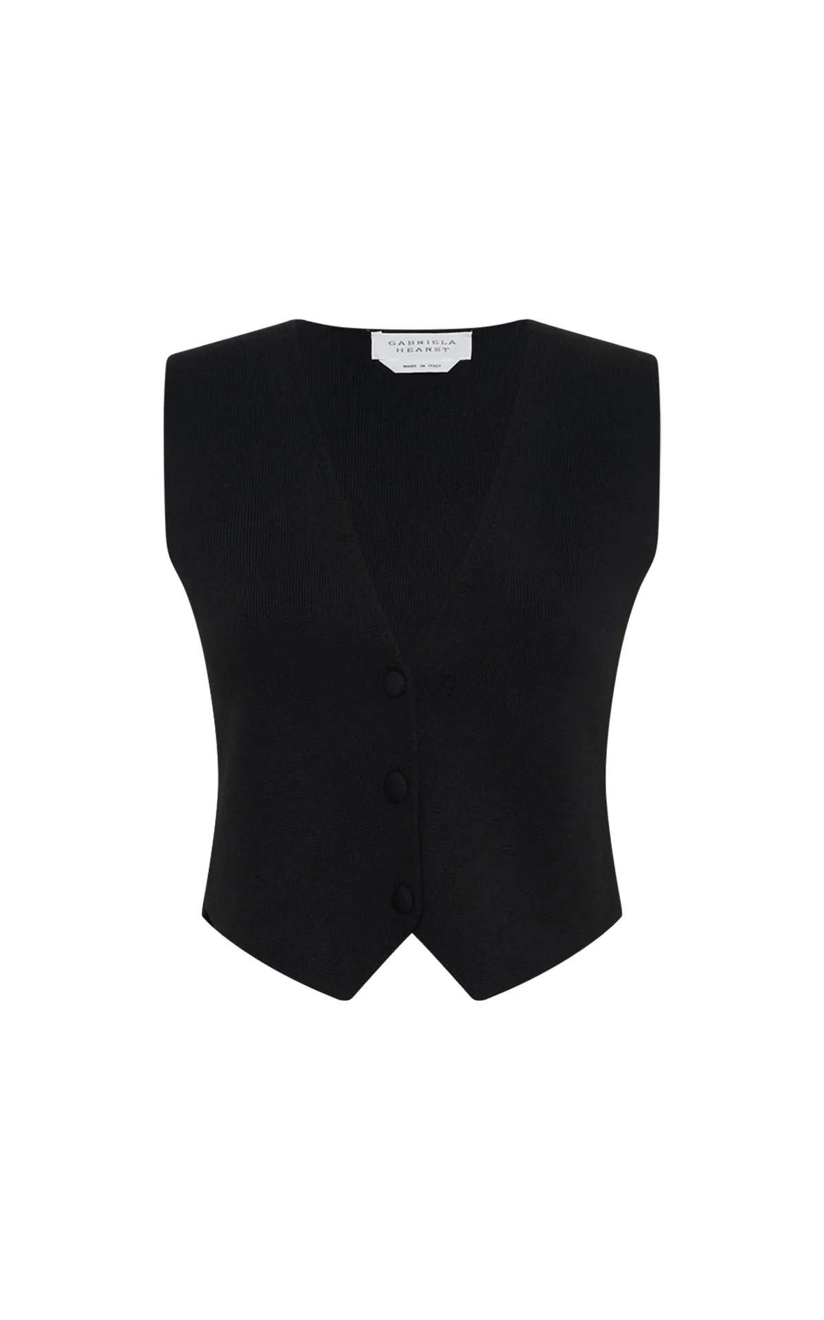 Styx Knit Vest in Black Merino Wool Cashmere sold by Gabriela Hearst