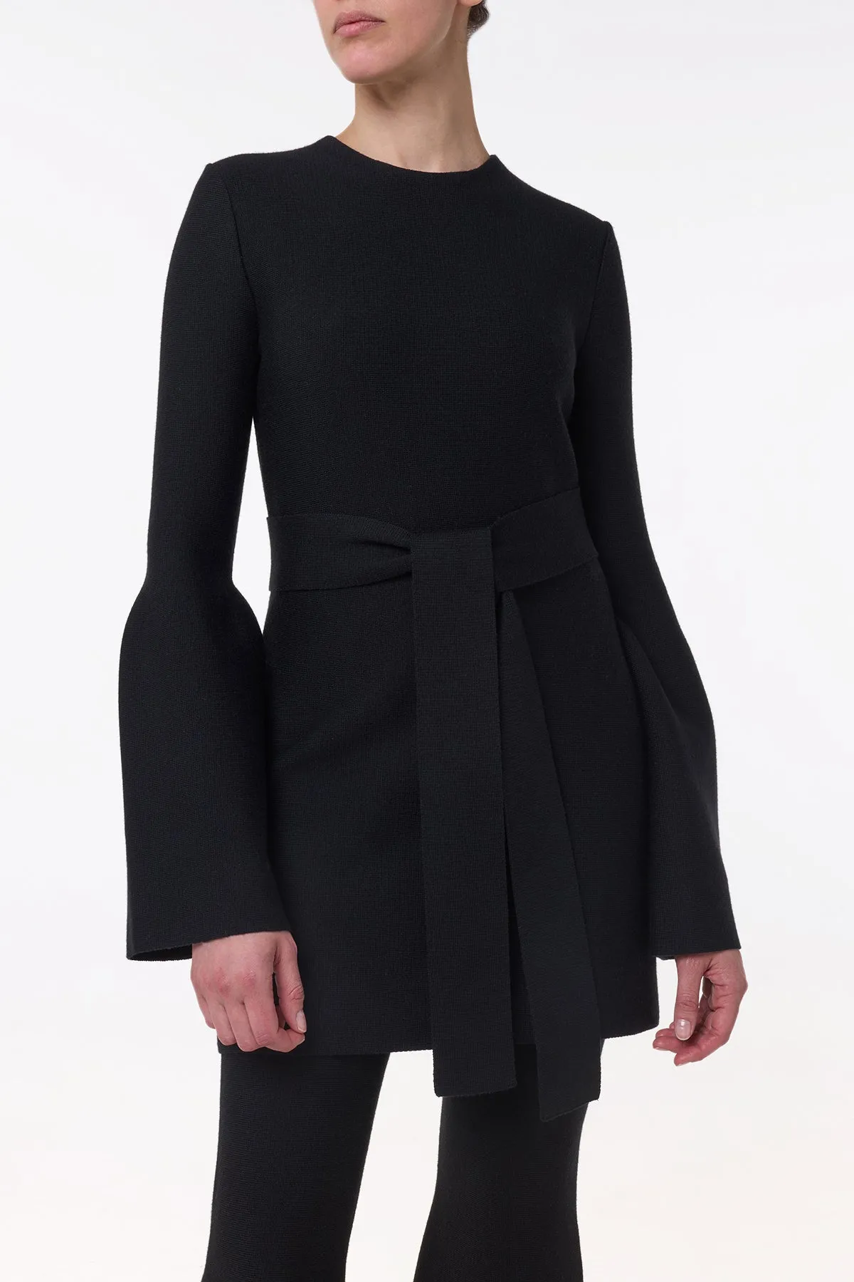 Tenas Knit Mini Dress in Black Merino Wool Cashmere sold by Gabriela Hearst product image thumbnail 2