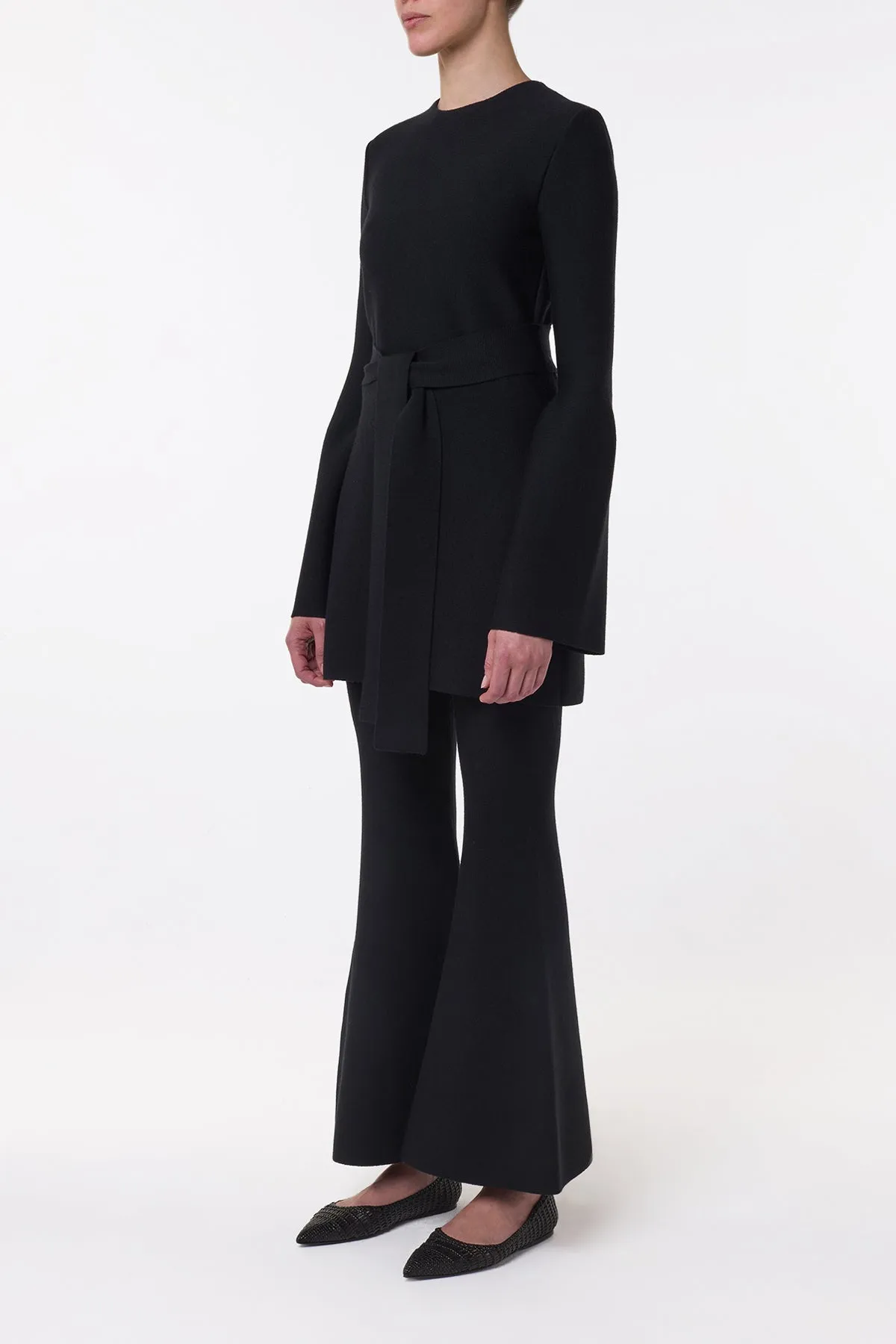 Tenas Knit Mini Dress in Black Merino Wool Cashmere sold by Gabriela Hearst product image thumbnail 4