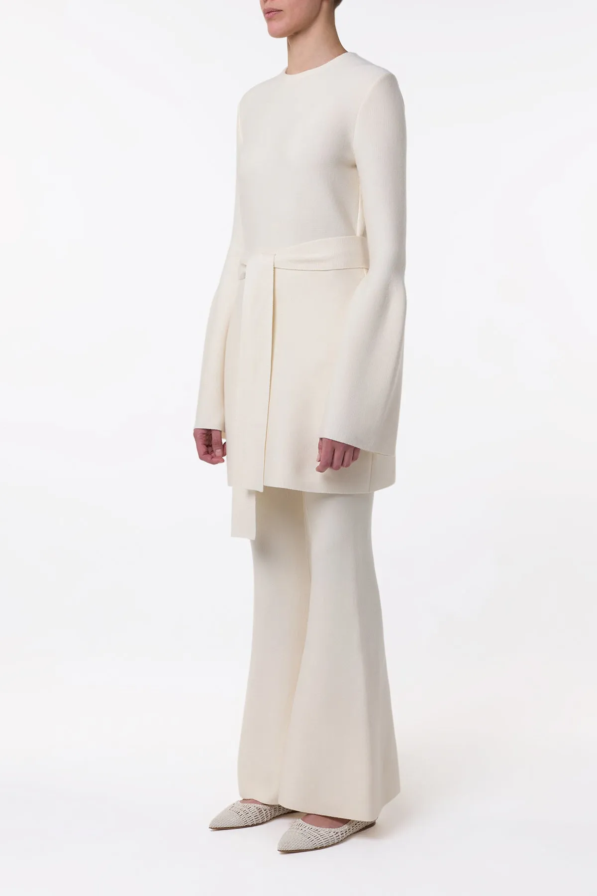 Tenas Knit Mini Dress in Ivory Merino Wool Cashmere sold by Gabriela Hearst product image thumbnail 4