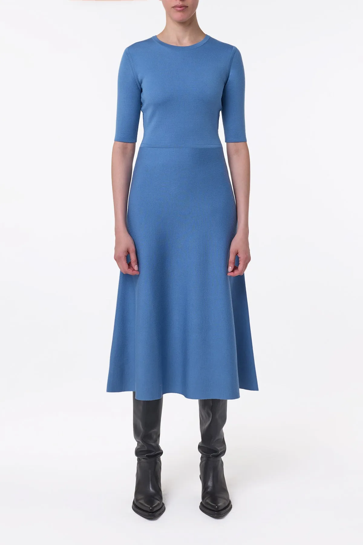 Seymore Knit Midi Dress in Sky Merino Wool Cashmere sold by Gabriela Hearst product image thumbnail 3