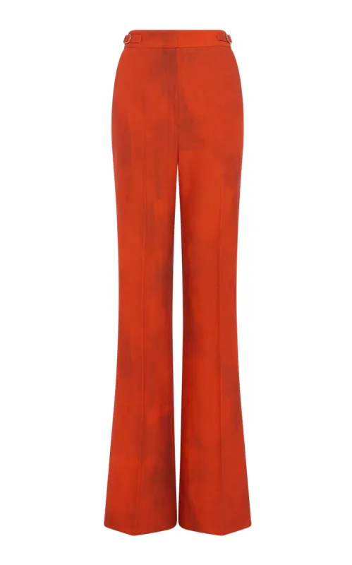 Vesta Flare Pant in Spice Virgin Wool made by Gabriela Hearst