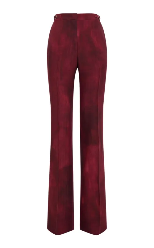 Vesta Flare Pant in Bordeaux Virgin Wool sold by Gabriela Hearst