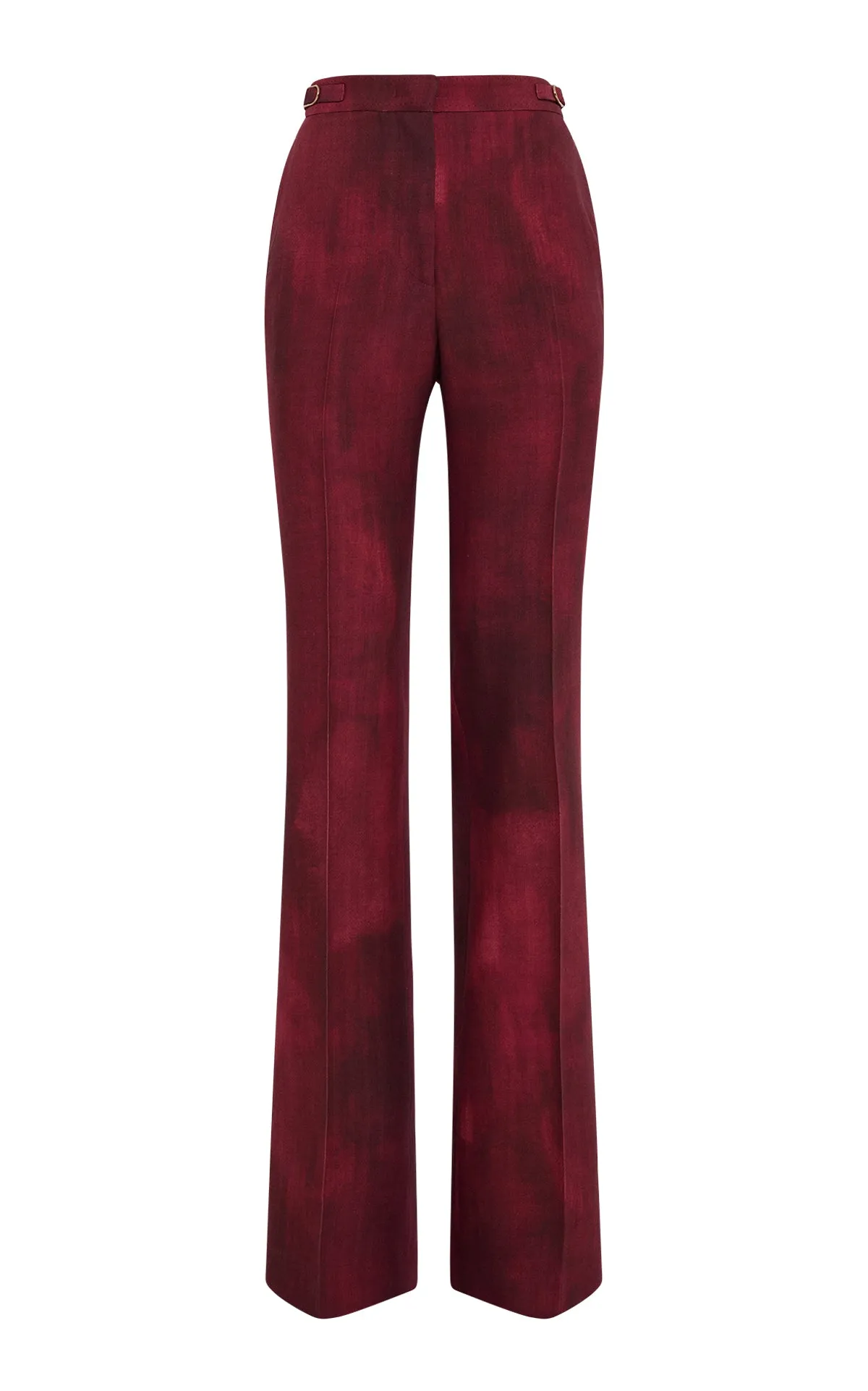 Vesta Flare Pant in Bordeaux Virgin Wool sold by Gabriela Hearst