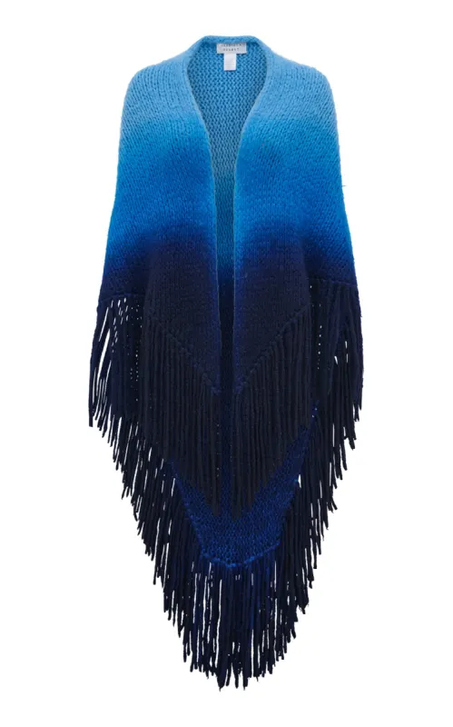 Lauren Knit Wrap in Dip Dye Sky Blue Welfat Cashmere sold by Gabriela Hearst