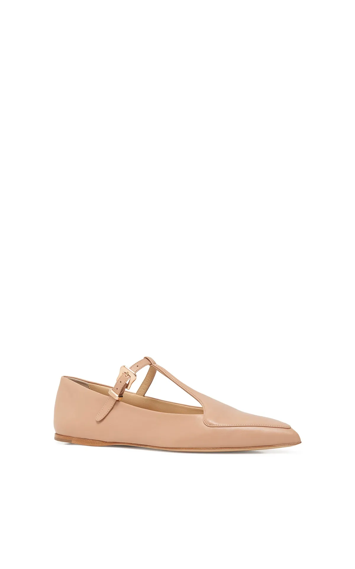 Liv Ballerina Flat Shoe in Nude Nappa Leather sold by Gabriela Hearst product image thumbnail 2