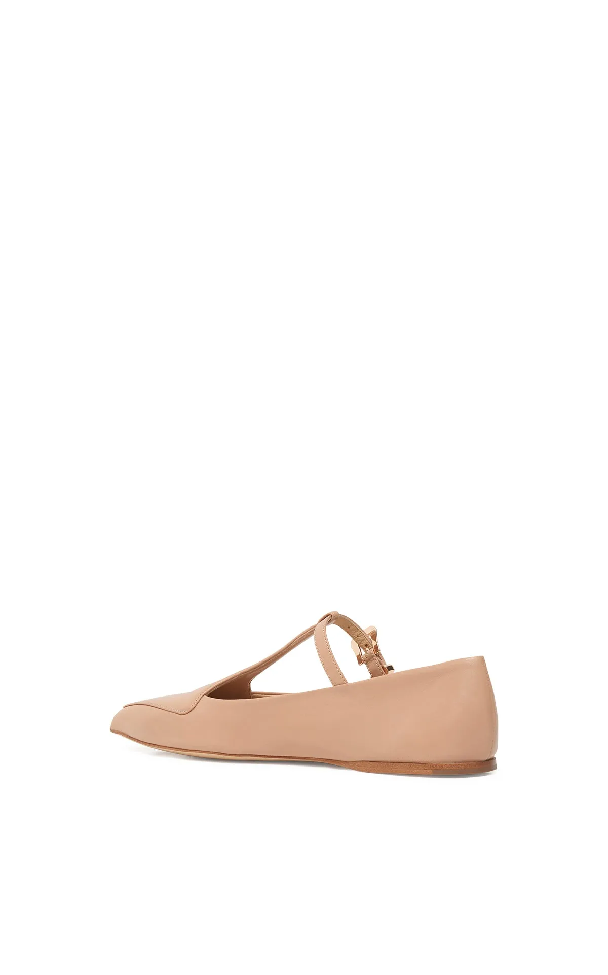 Liv Ballerina Flat Shoe in Nude Nappa Leather sold by Gabriela Hearst product image thumbnail 3