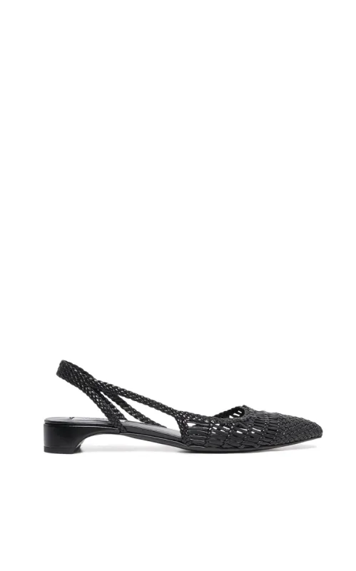 Perro Braided Slingback Shoe in Black Leather sold by Gabriela Hearst