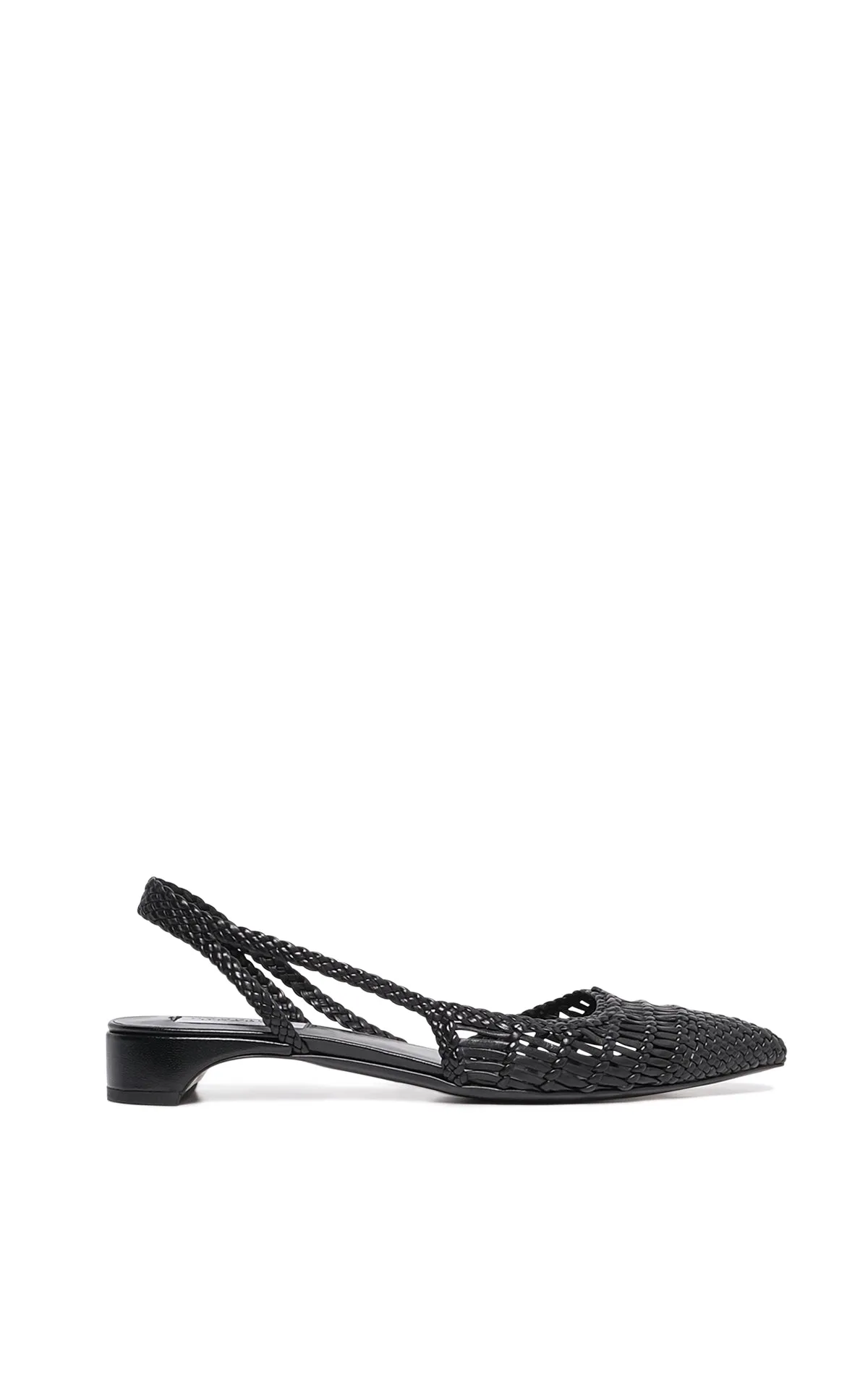 Perro Braided Slingback Shoe in Black Leather sold by Gabriela Hearst