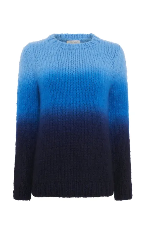 Pallas Knit Sweater in Dip Dye Sky Blue Welfat Cashmere sold by Gabriela Hearst