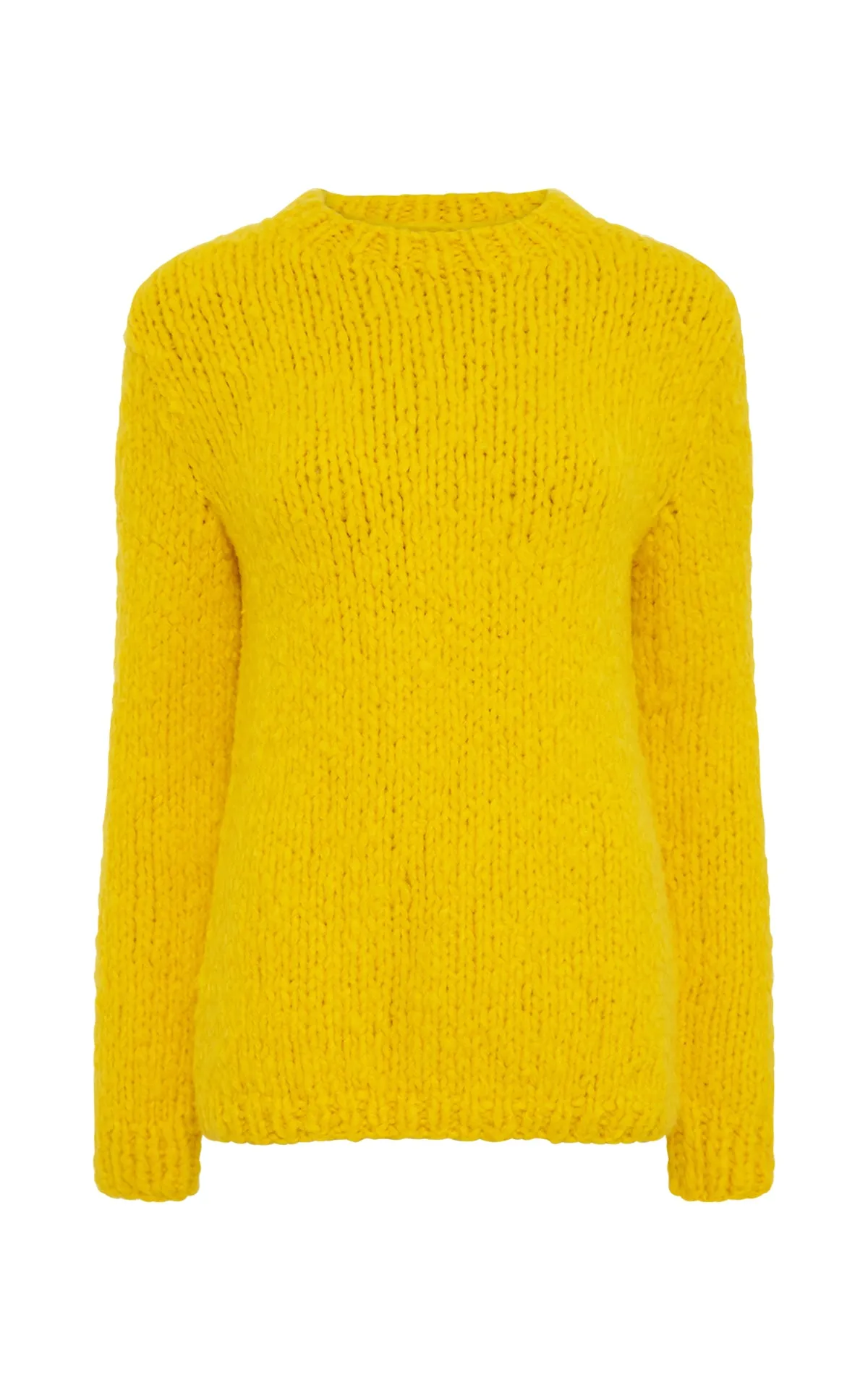 Lawrence Knit Sweater in Cadmium Yellow Welfat Cashmere sold by Gabriela Hearst