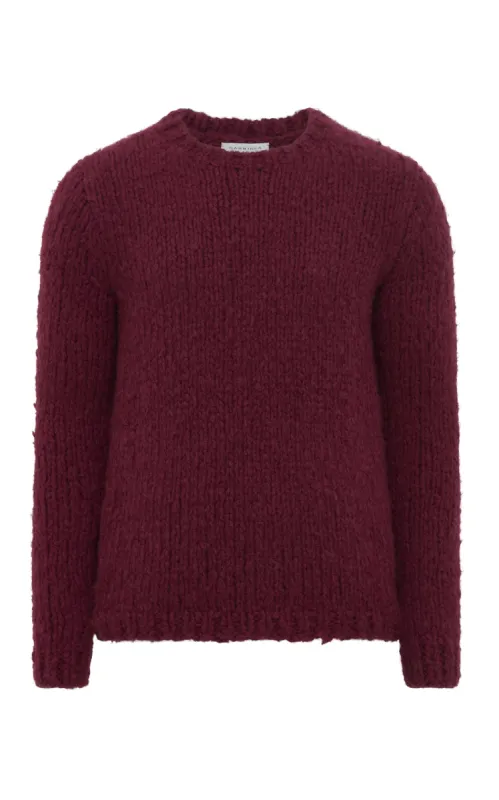 Lawrence Knit Sweater in Bordeaux Welfat Cashmere sold by Gabriela Hearst