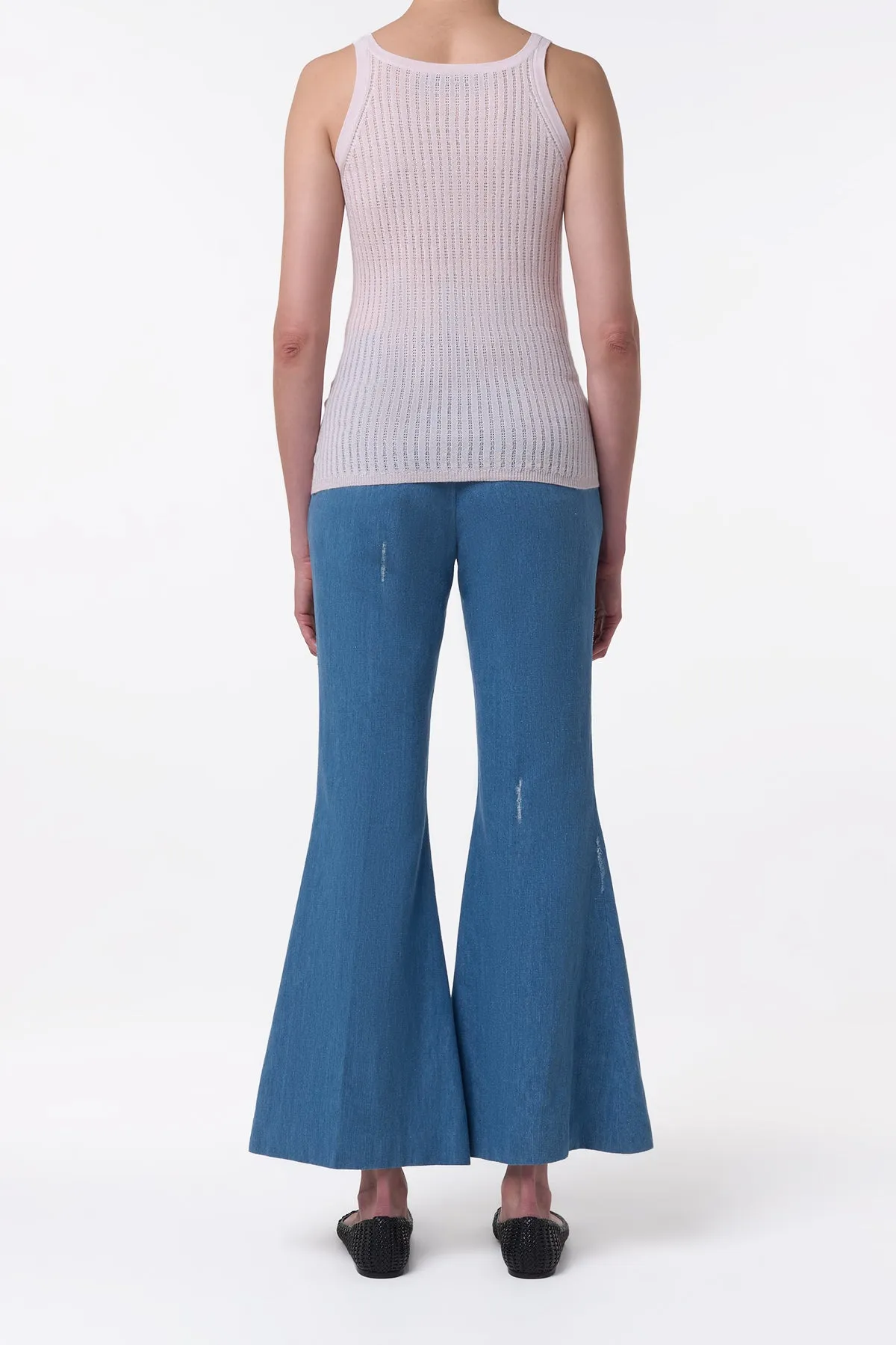 Nevin Pointelle Knit Tank Top in Pale Blush Cashmere Silk sold by Gabriela Hearst product image thumbnail 4