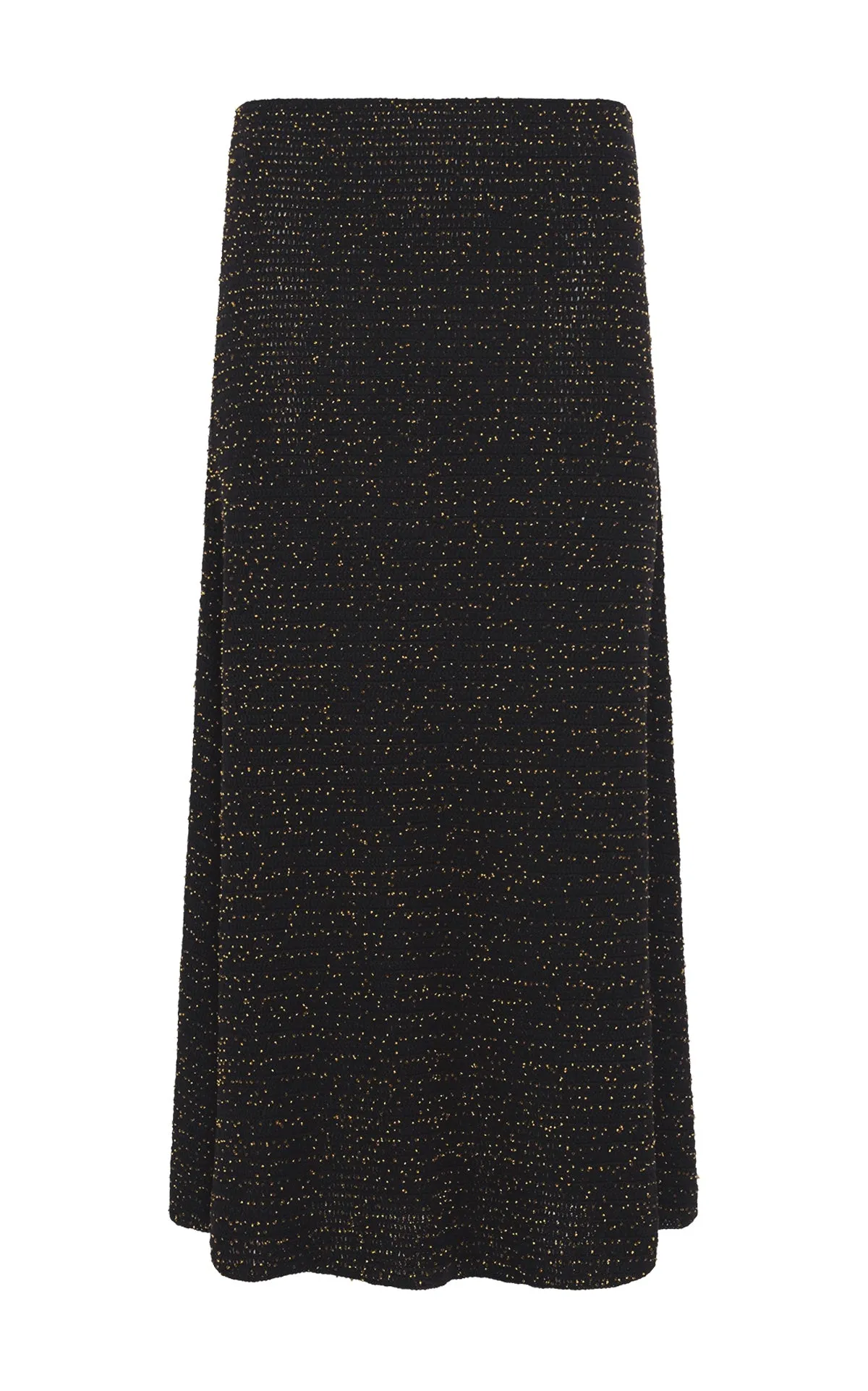 Pan Knit Maxi Skirt in Black & Gold Beaded Cashmere sold by Gabriela Hearst