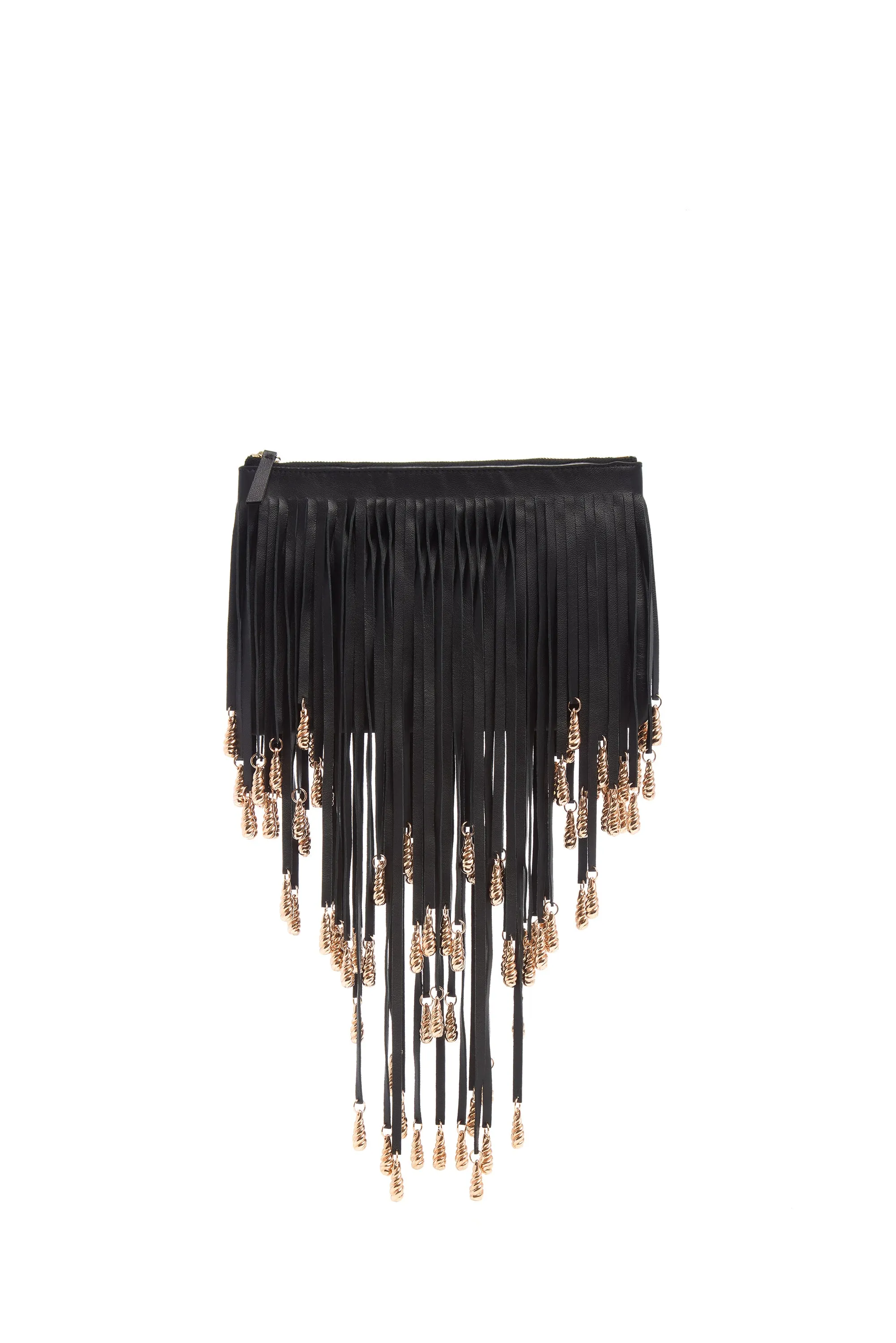 Neith Fringe Pouch in Black Nappa Leather sold by Gabriela Hearst