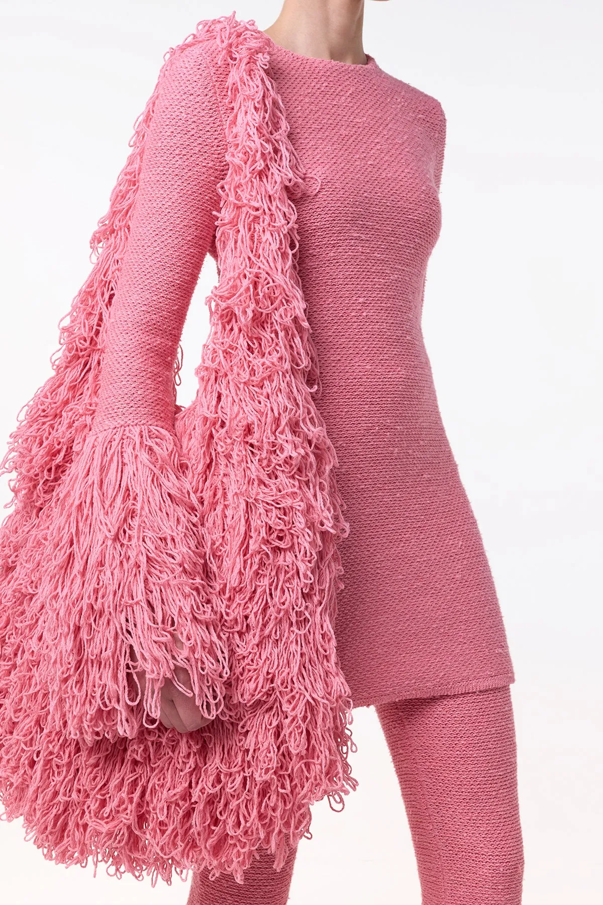 Liam Knit Mini Dress in Rosa Cashmere Silk sold by Gabriela Hearst product image thumbnail 3