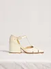 Evita T-Strap Heel in Pearlized White Leather sold by Gabriela Hearst