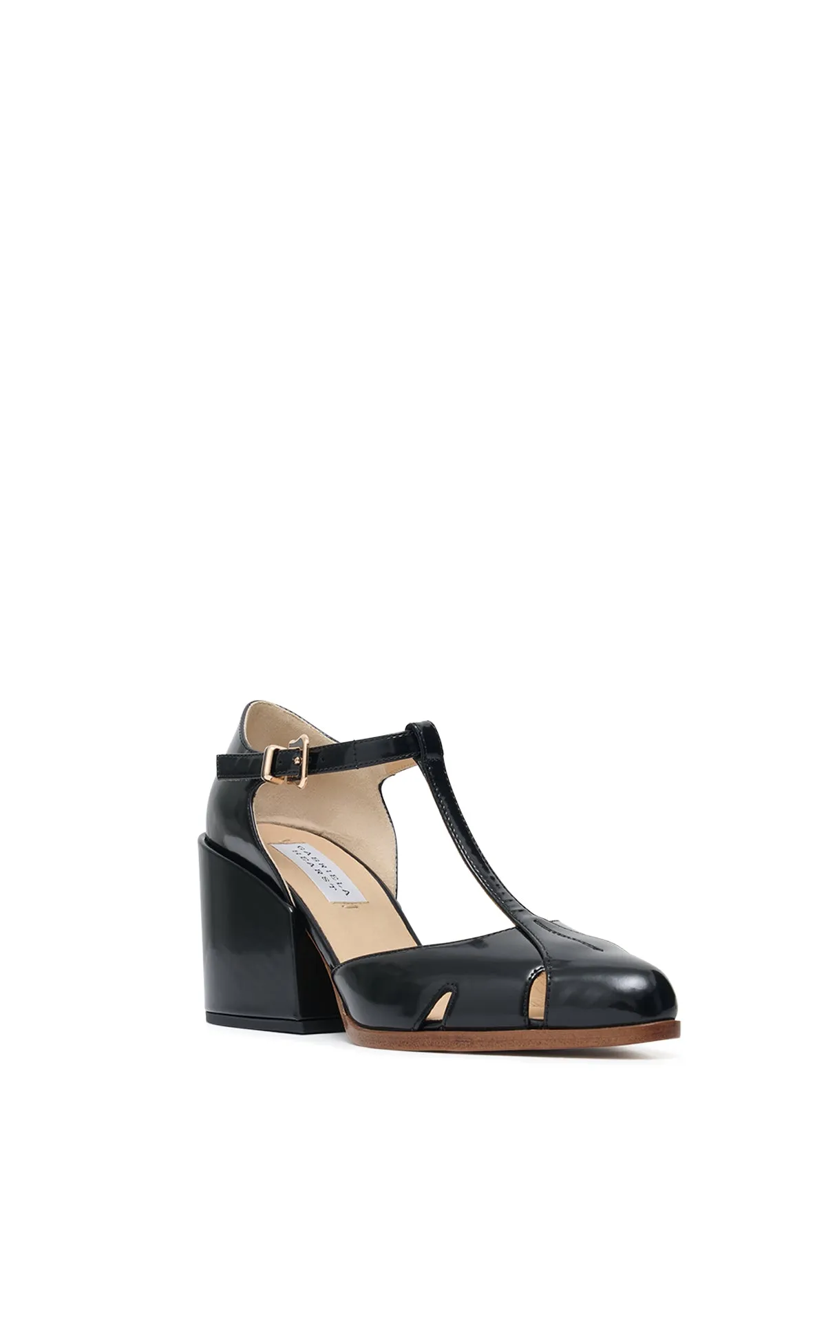 Evita T-Strap Heel in Black Leather sold by Gabriela Hearst product image thumbnail 2