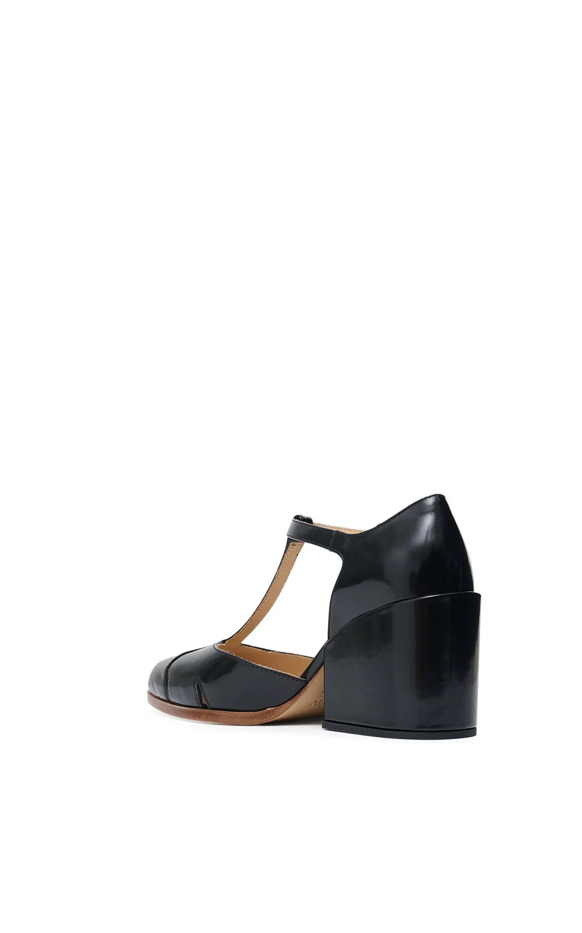 Evita T-Strap Heel in Black Leather sold by Gabriela Hearst product image thumbnail 3