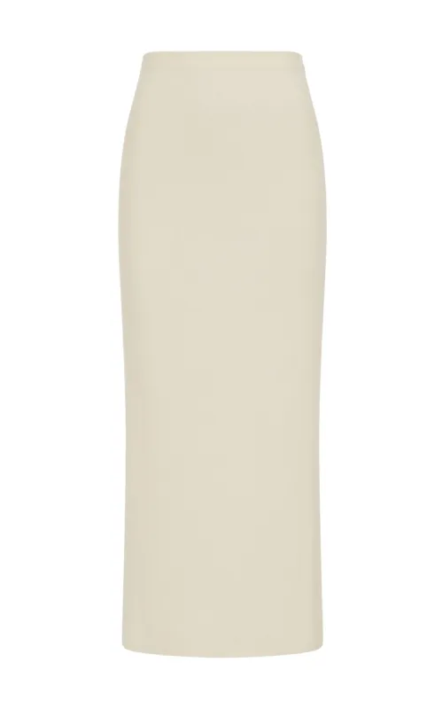 Circe Knit Maxi Skirt in Ivory Merino Wool Cashmere sold by Gabriela Hearst