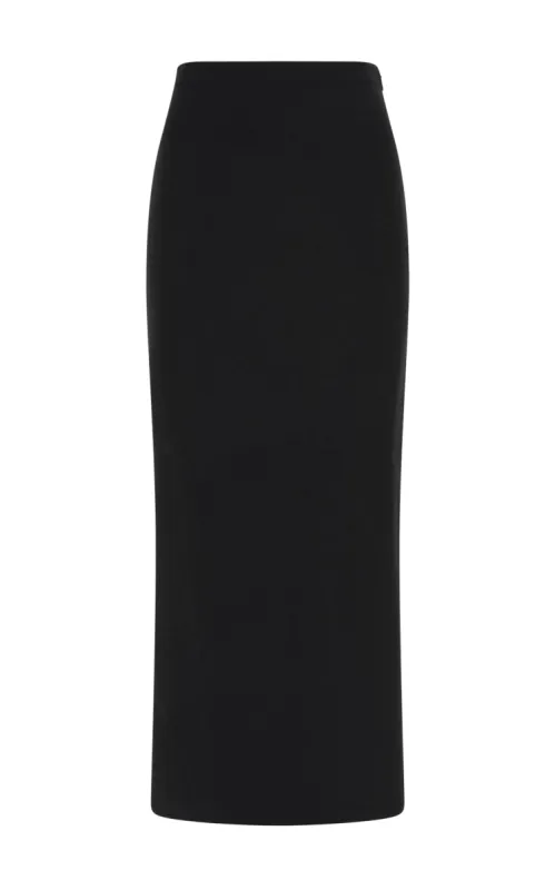 Circe Knit Maxi Skirt in Black Merino Wool Cashmere sold by Gabriela Hearst