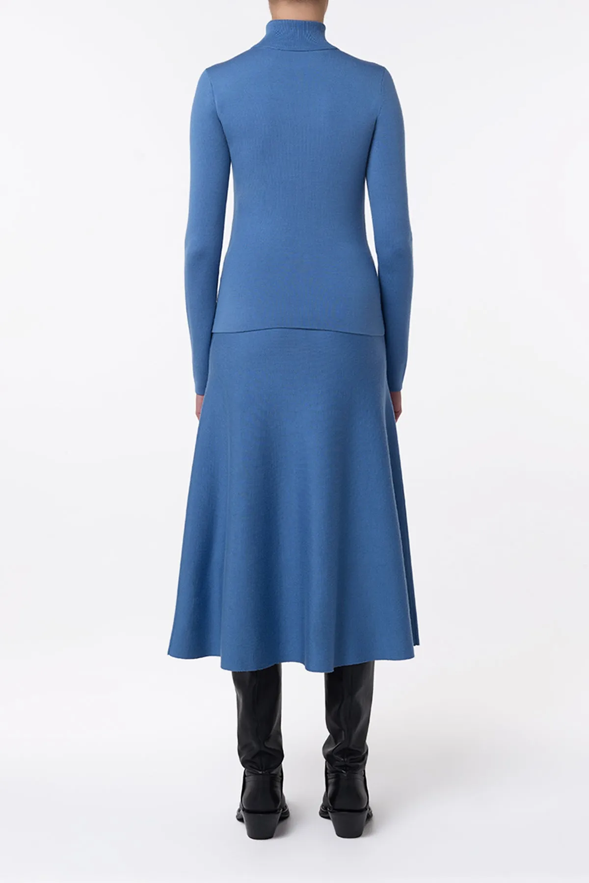 Freddie Knit Midi Skirt in Sky Merino Wool Cashmere sold by Gabriela Hearst product image thumbnail 3