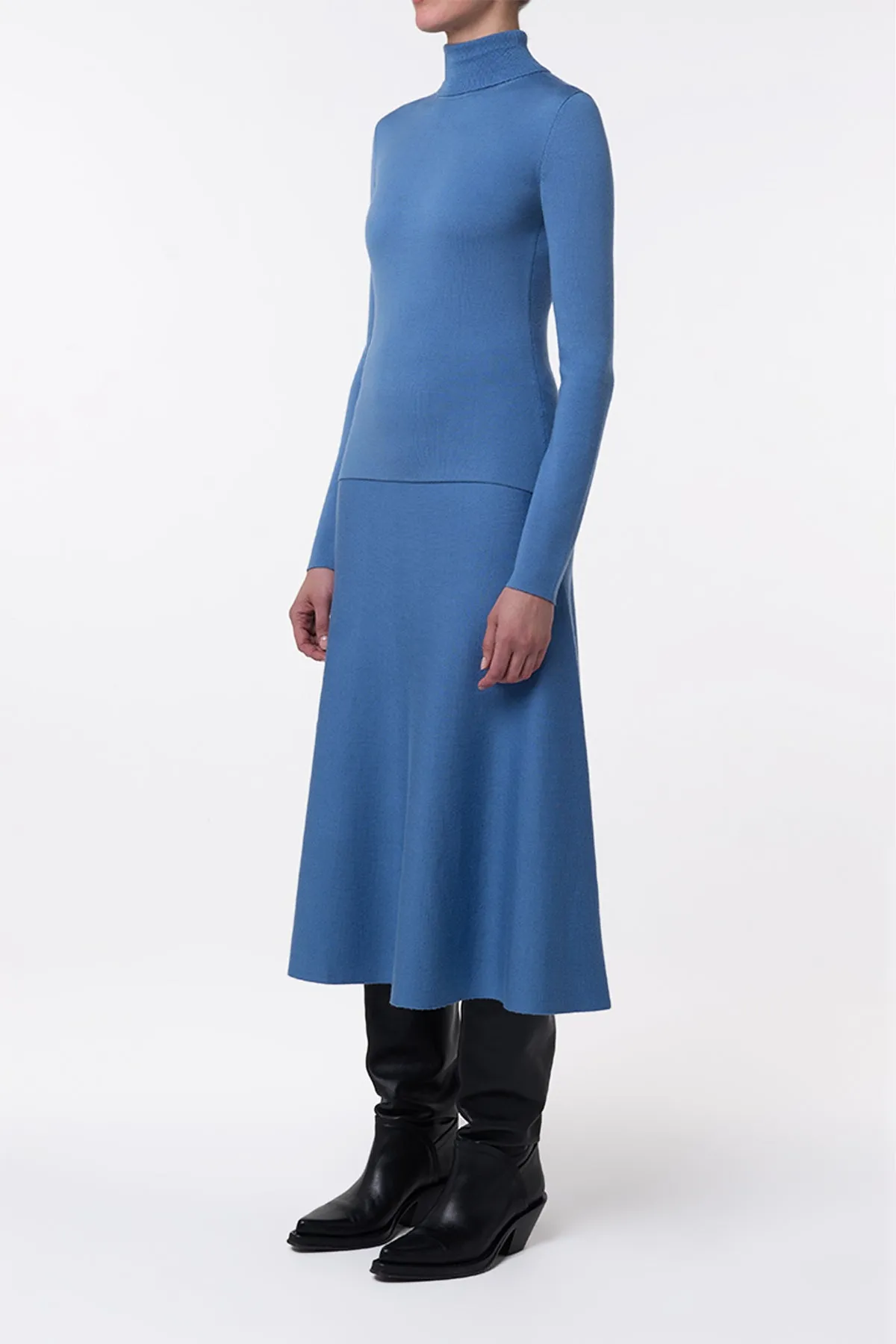 Freddie Knit Midi Skirt in Sky Merino Wool Cashmere sold by Gabriela Hearst product image thumbnail 4