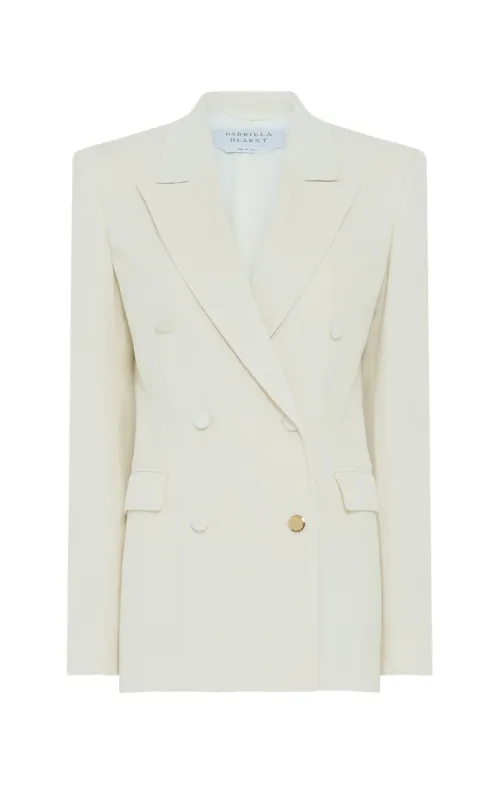 Gavin Blazer in Ivory Sea Island Cotton Corduroy made by Gabriela Hearst