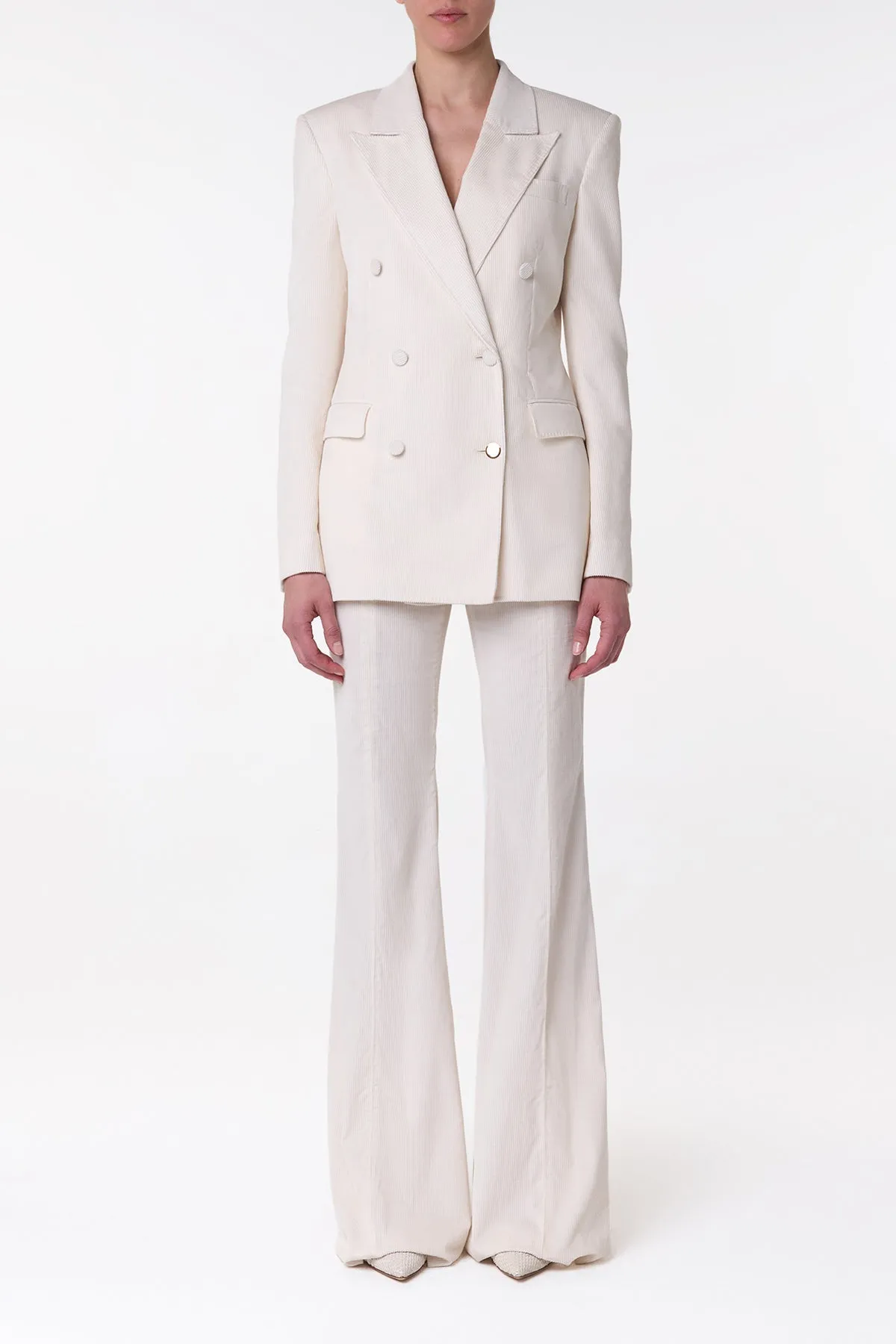 Gavin Blazer in Ivory Sea Island Cotton Corduroy sold by Gabriela Hearst product image thumbnail 3