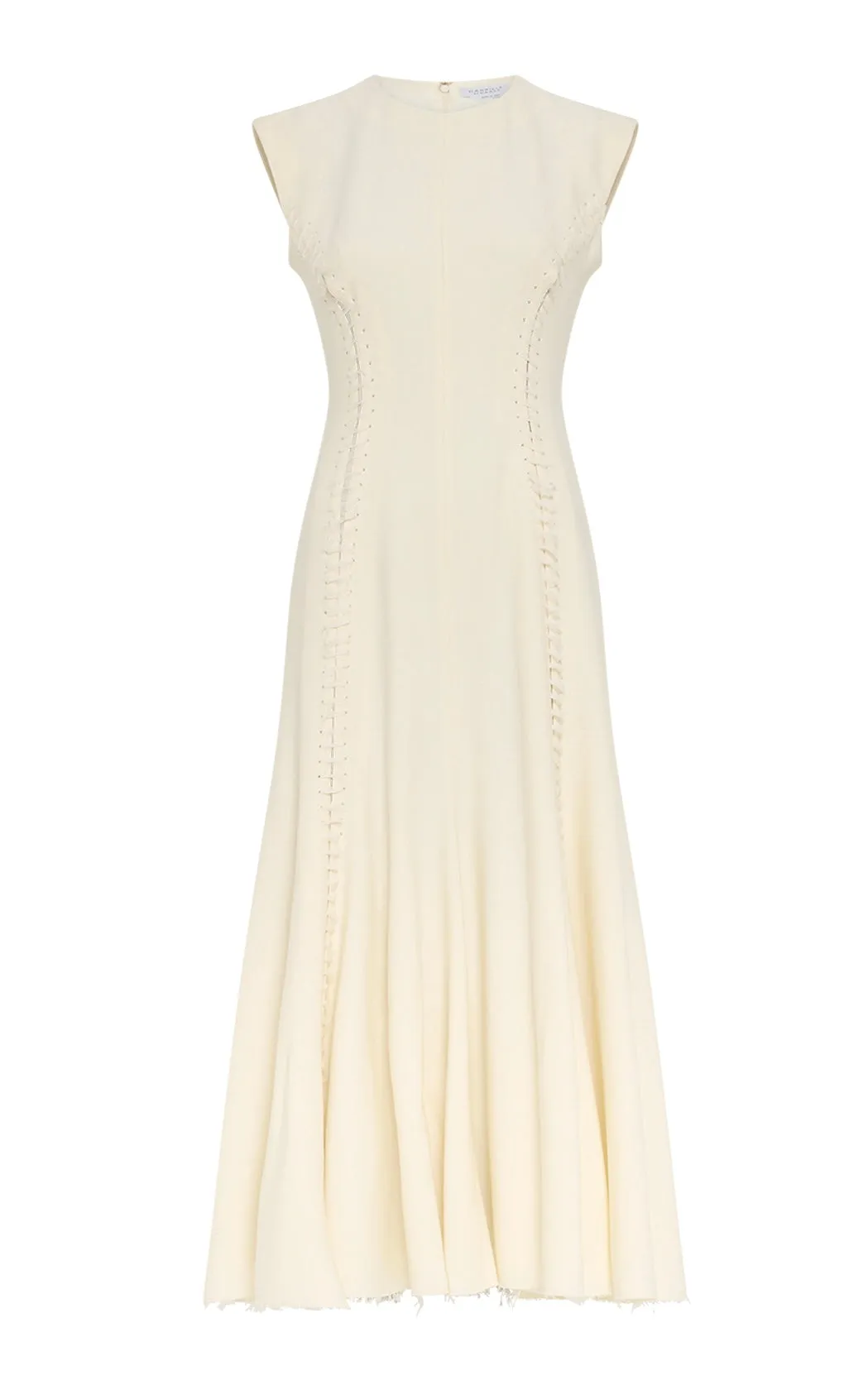 Kendal Laces Midi Dress in Ivory Wool sold by Gabriela Hearst