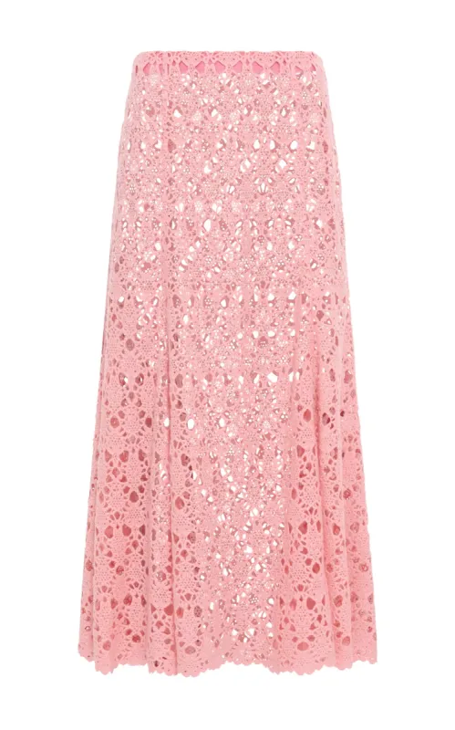 Florence Maxi Skirt in Rosa Cashmere Lace sold by Gabriela Hearst