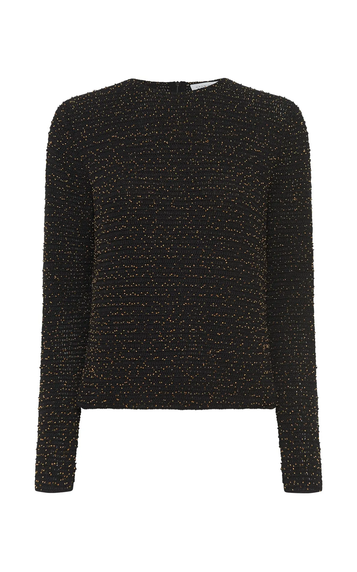 Galene Knit Sweater in Black & Gold Beaded Cashmere sold by Gabriela Hearst