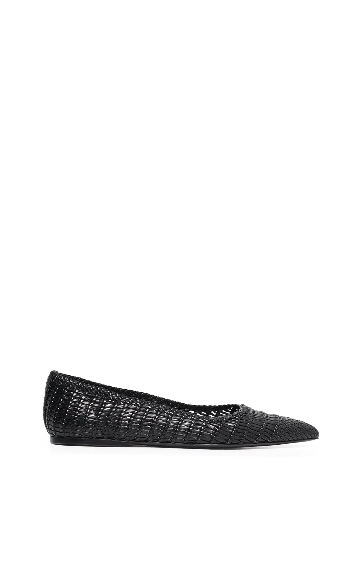 Aurora Braided Flat Shoe in Black Leather sold by Gabriela Hearst