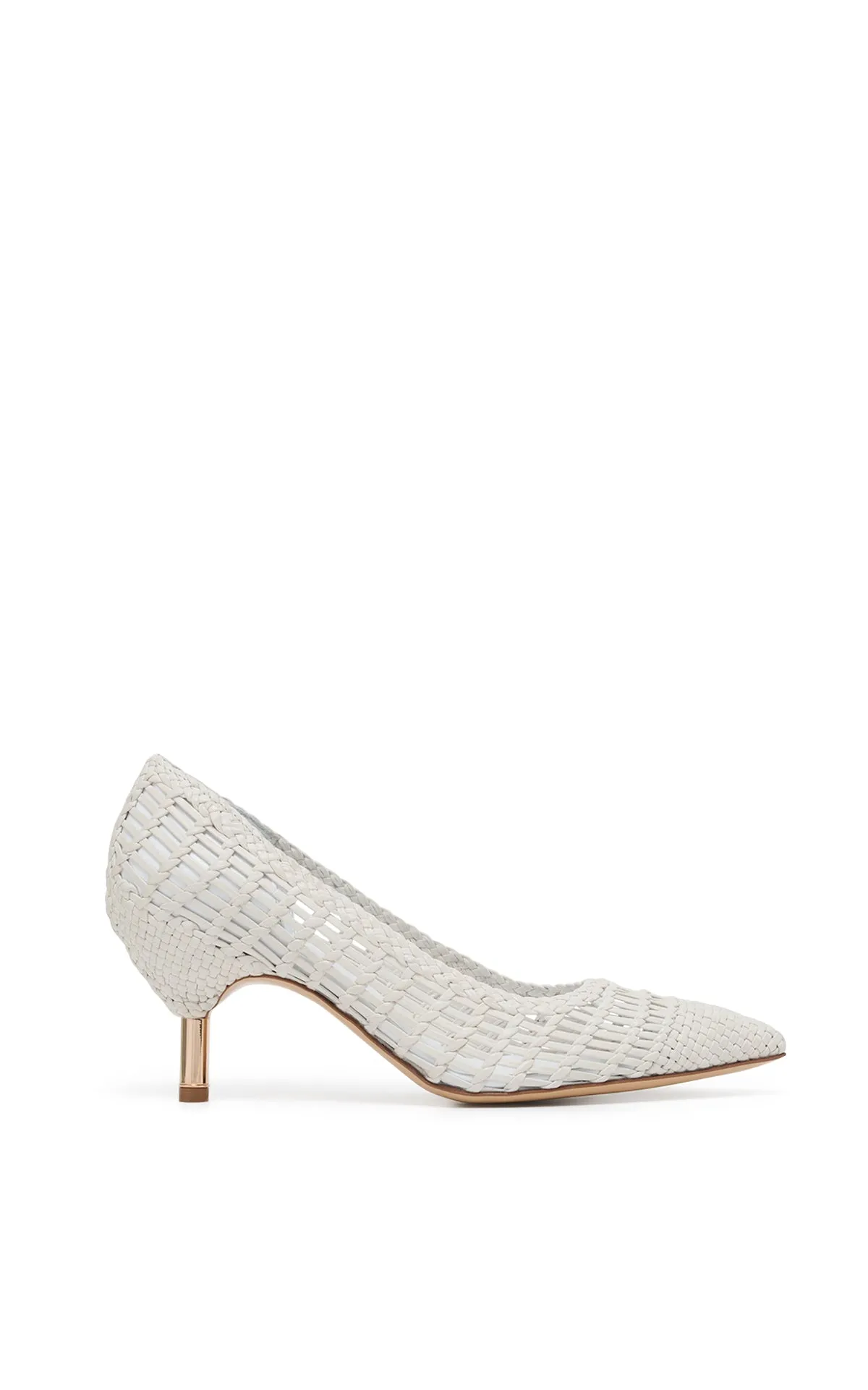 Andres Braided Pump in Pearlized White Leather sold by Gabriela Hearst