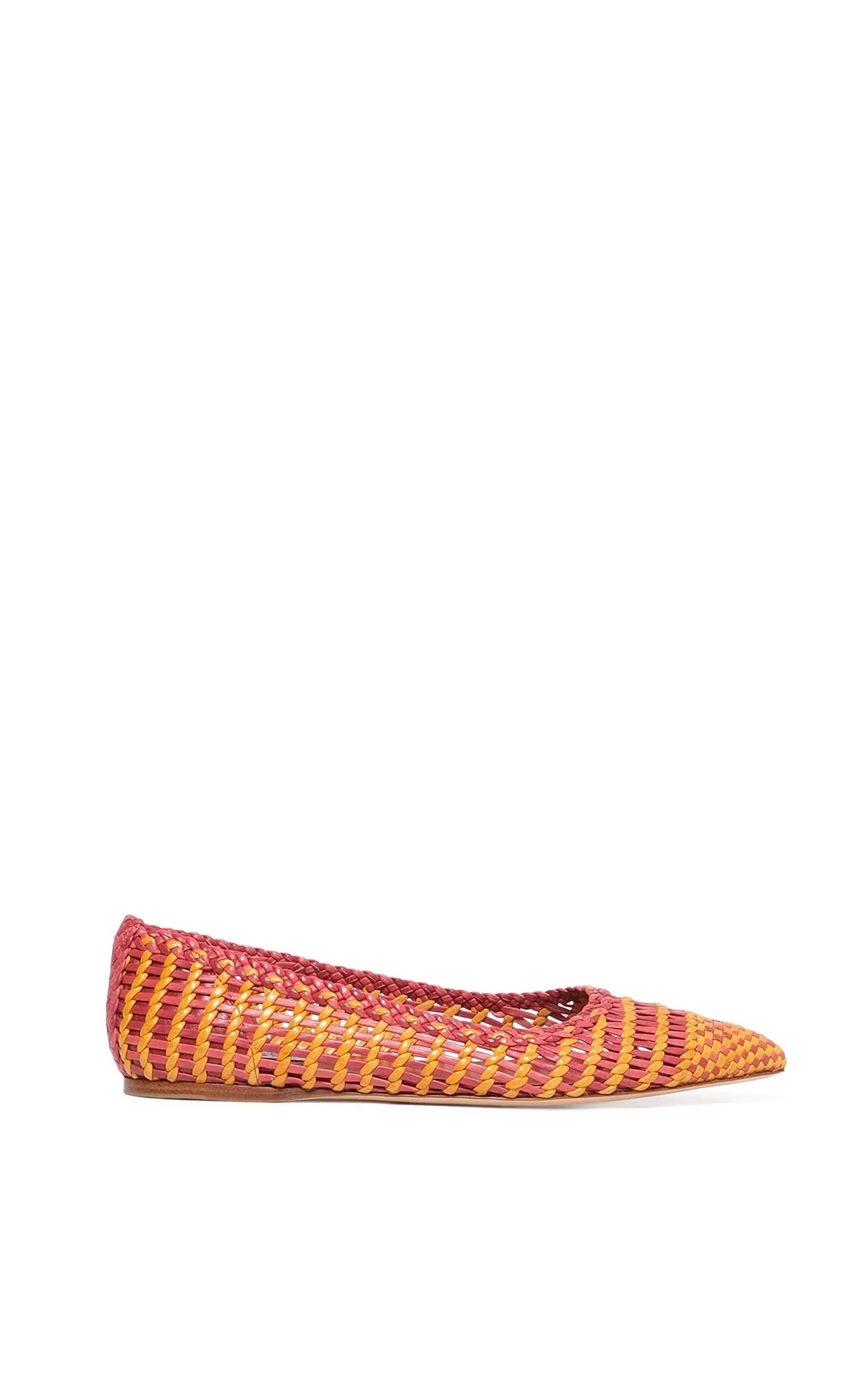 Aurora Braided Flat Shoe in Pink Multi Leather sold by Gabriela Hearst