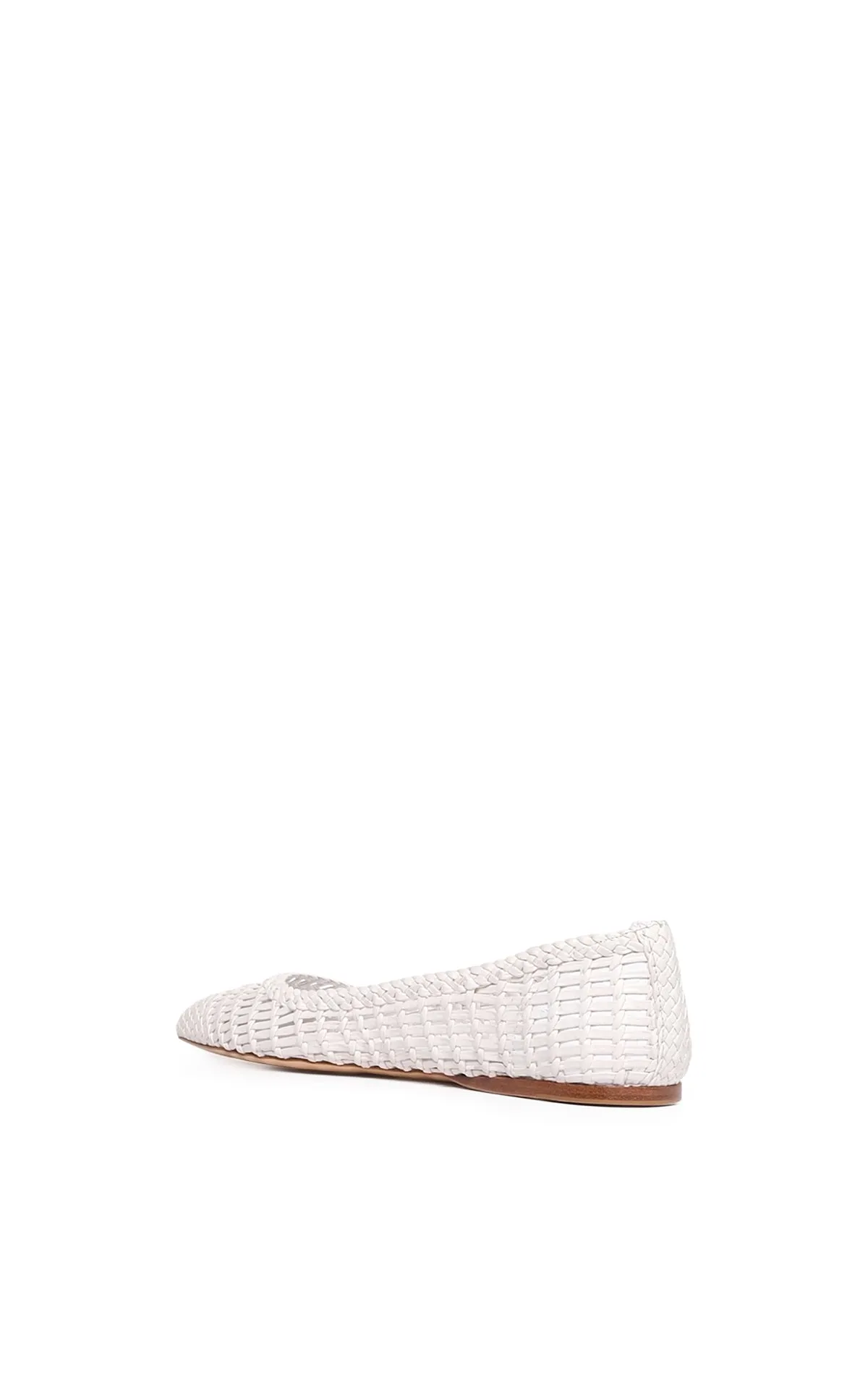 Aurora Braided Flat Shoe in Pearlized White Leather sold by Gabriela Hearst product image thumbnail 3