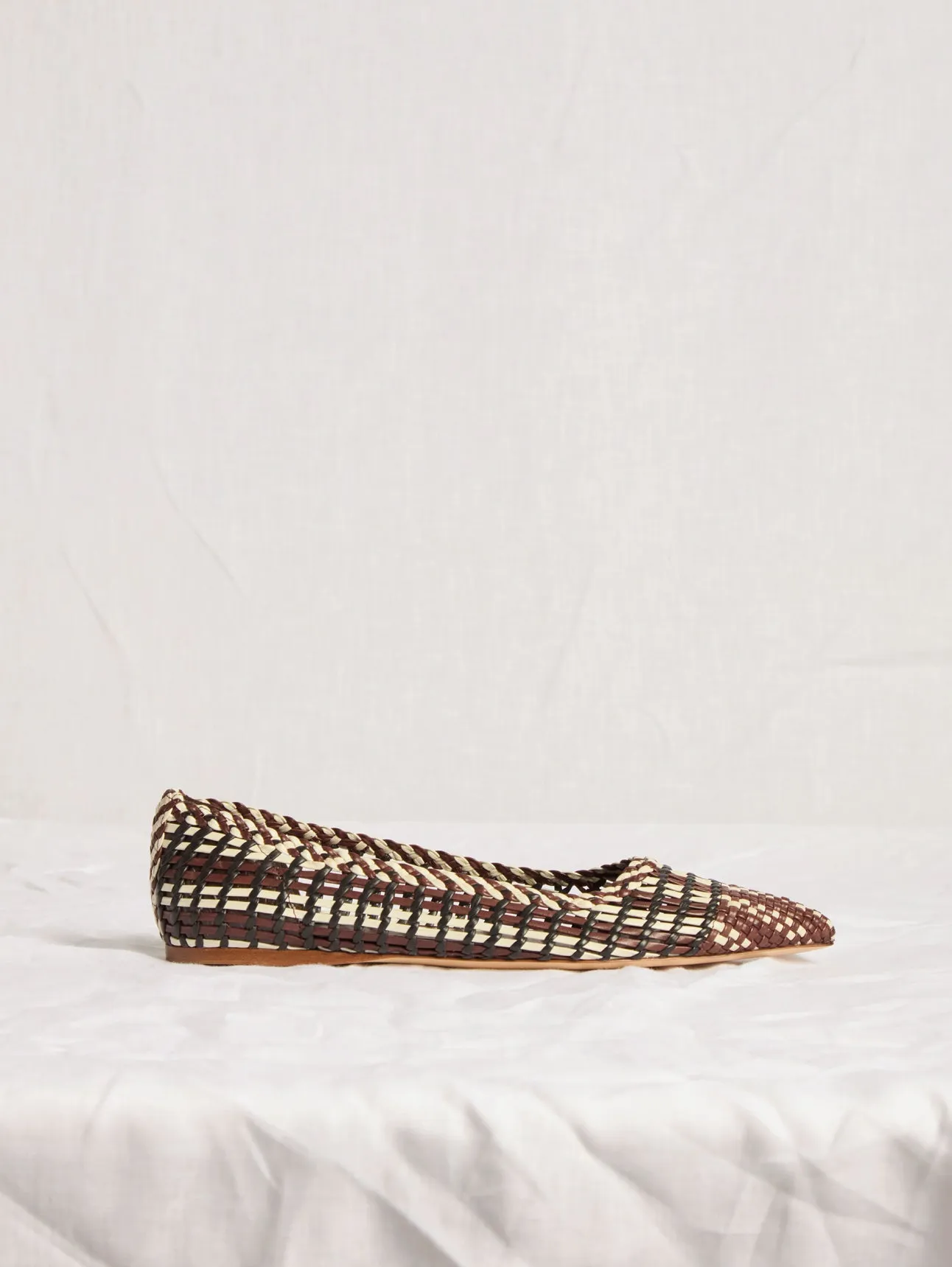 Aurora Braided Flat Shoe in Chocolate Multi Leather sold by Gabriela Hearst product image thumbnail 4