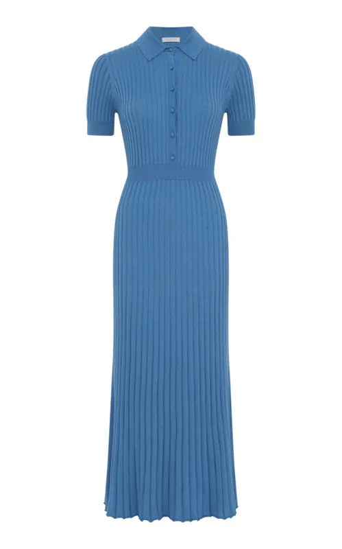 Amor Knit Midi Dress in Sky Cashmere Silk sold by Gabriela Hearst