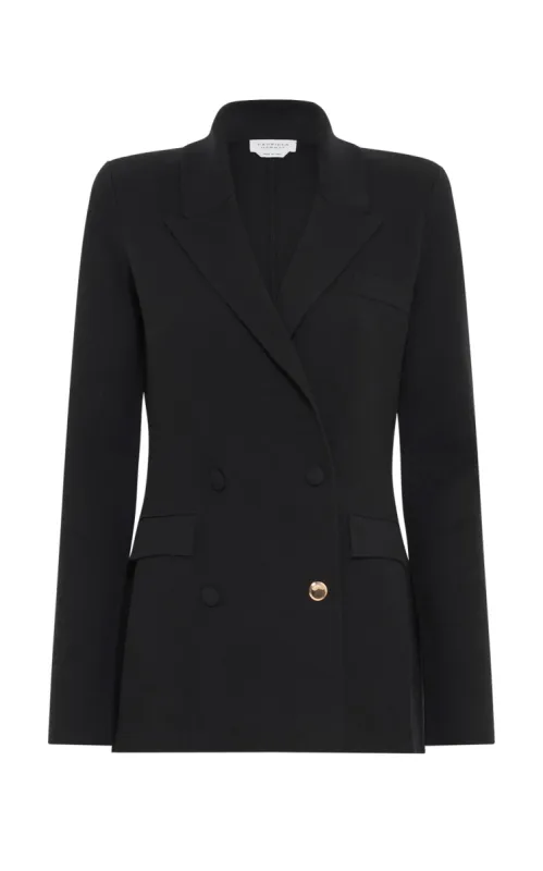 Bowen Knit Jacket in Black Merino Wool Cashmere sold by Gabriela Hearst